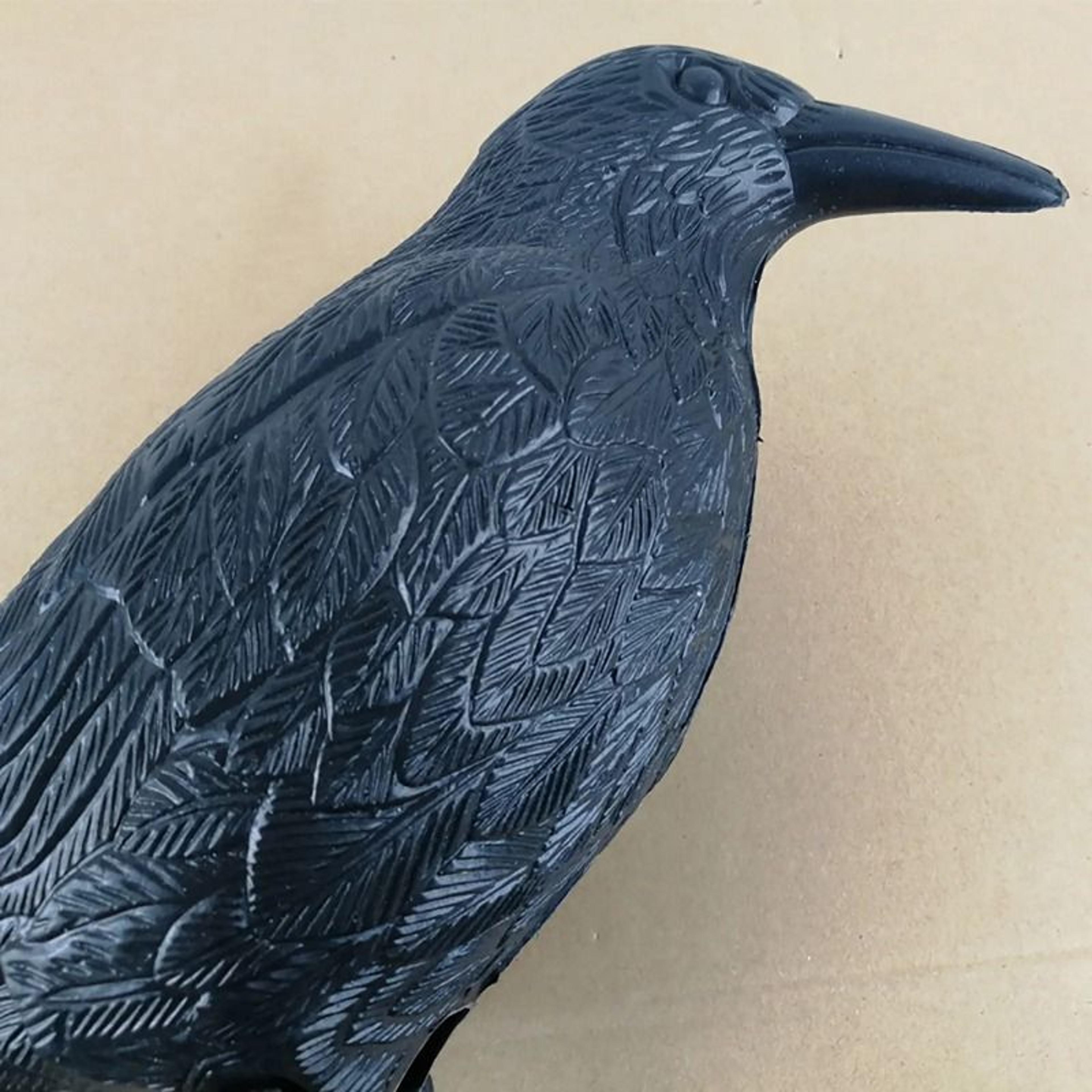 Simulation Black Raven Bird Repellent  Halloween Prop 5