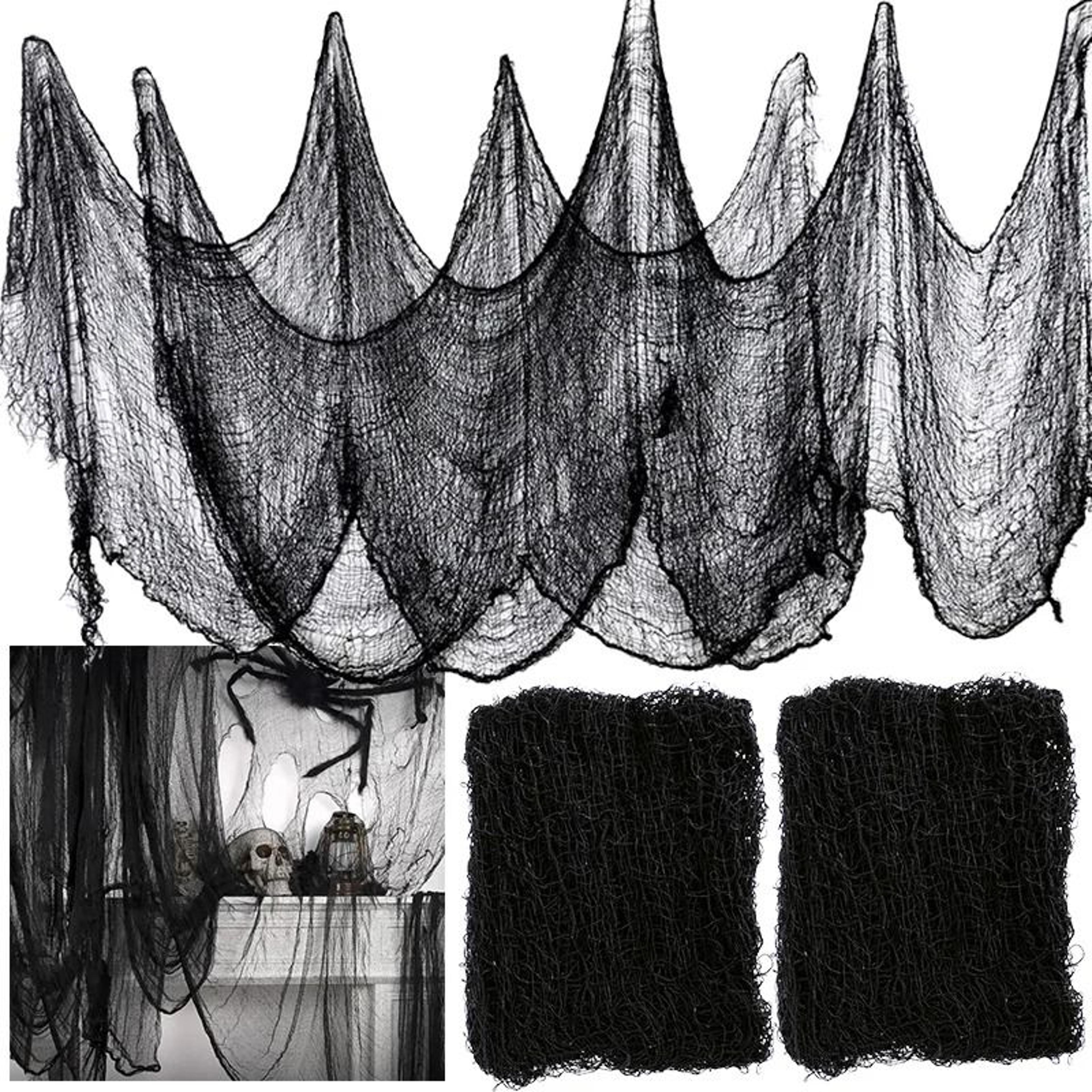 halloween black gauze creepy cloth & spider web decor