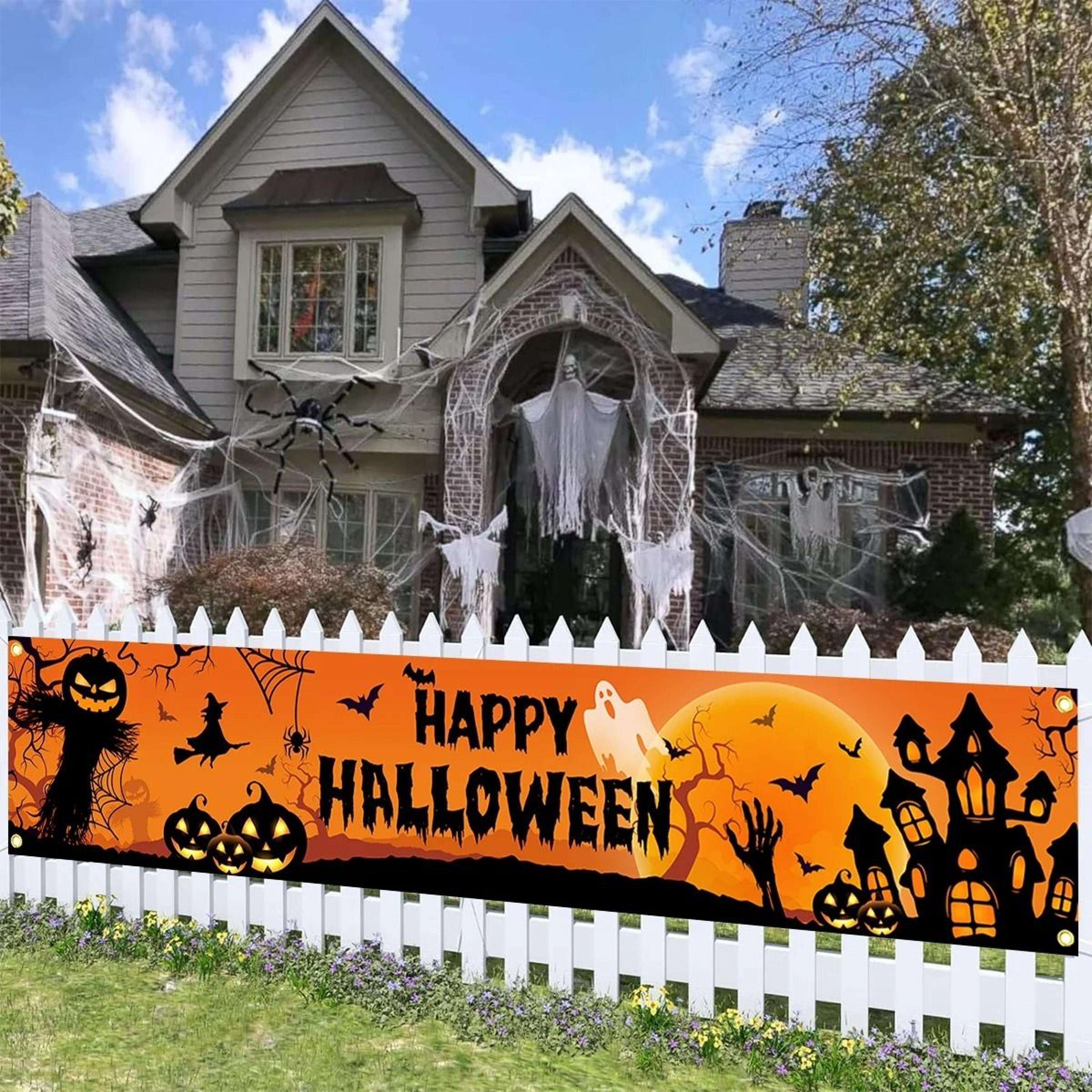 Happy Halloween Outdoor Banner  Pumpkin  Bat Backdrop 3