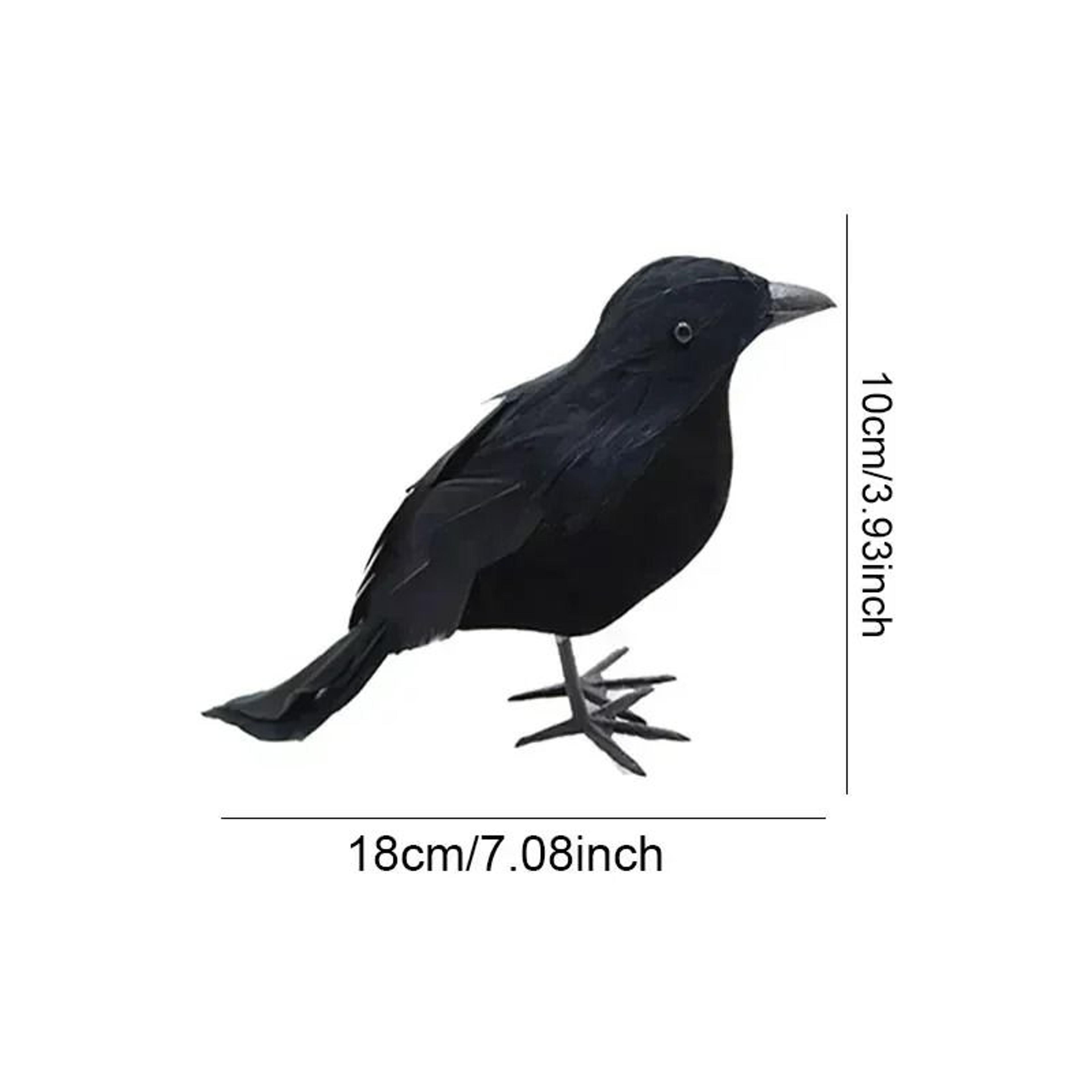 6Pcs Realistic Artificial Halloween Crows Decor 5