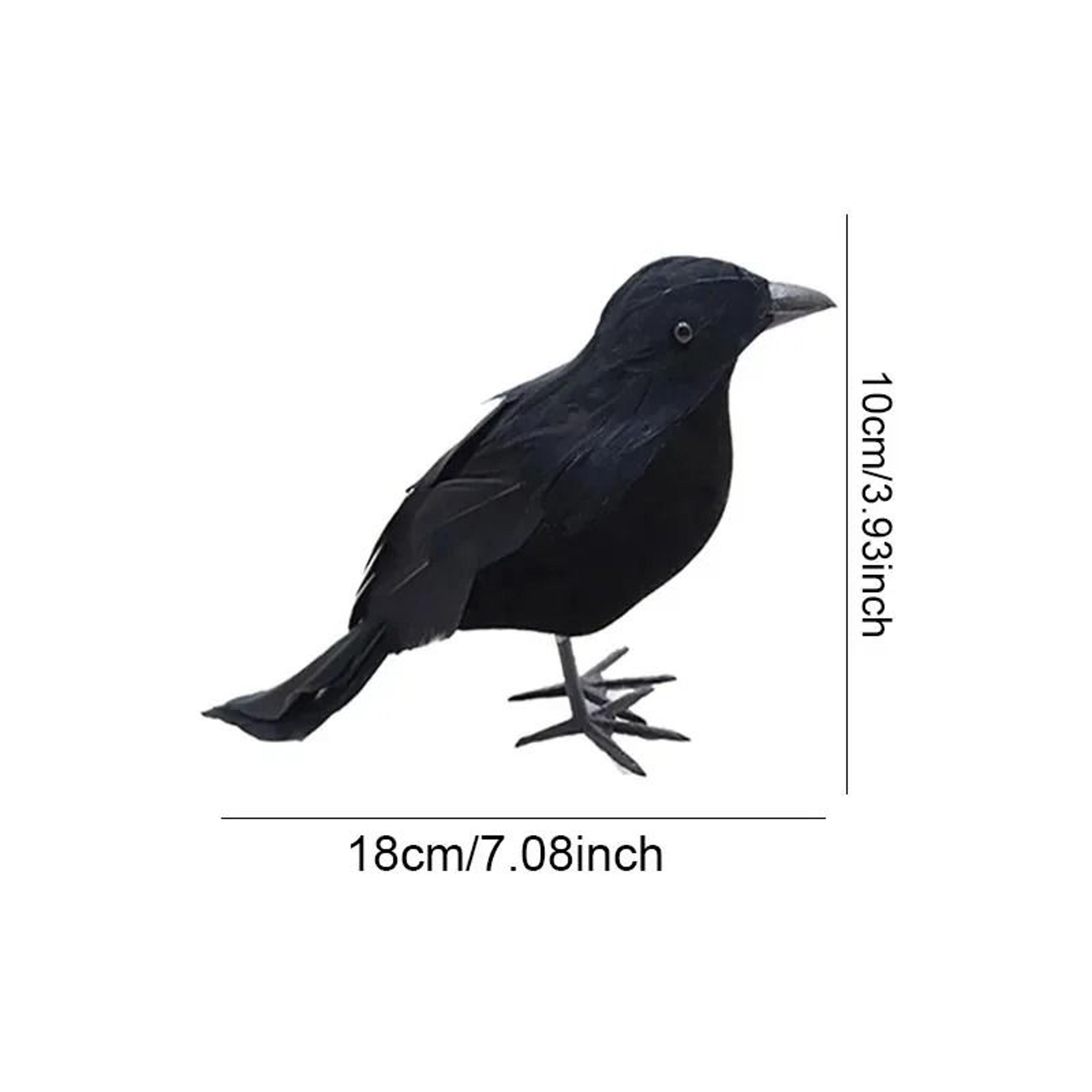 6Pcs Realistic Artificial Halloween Crows Decor 7