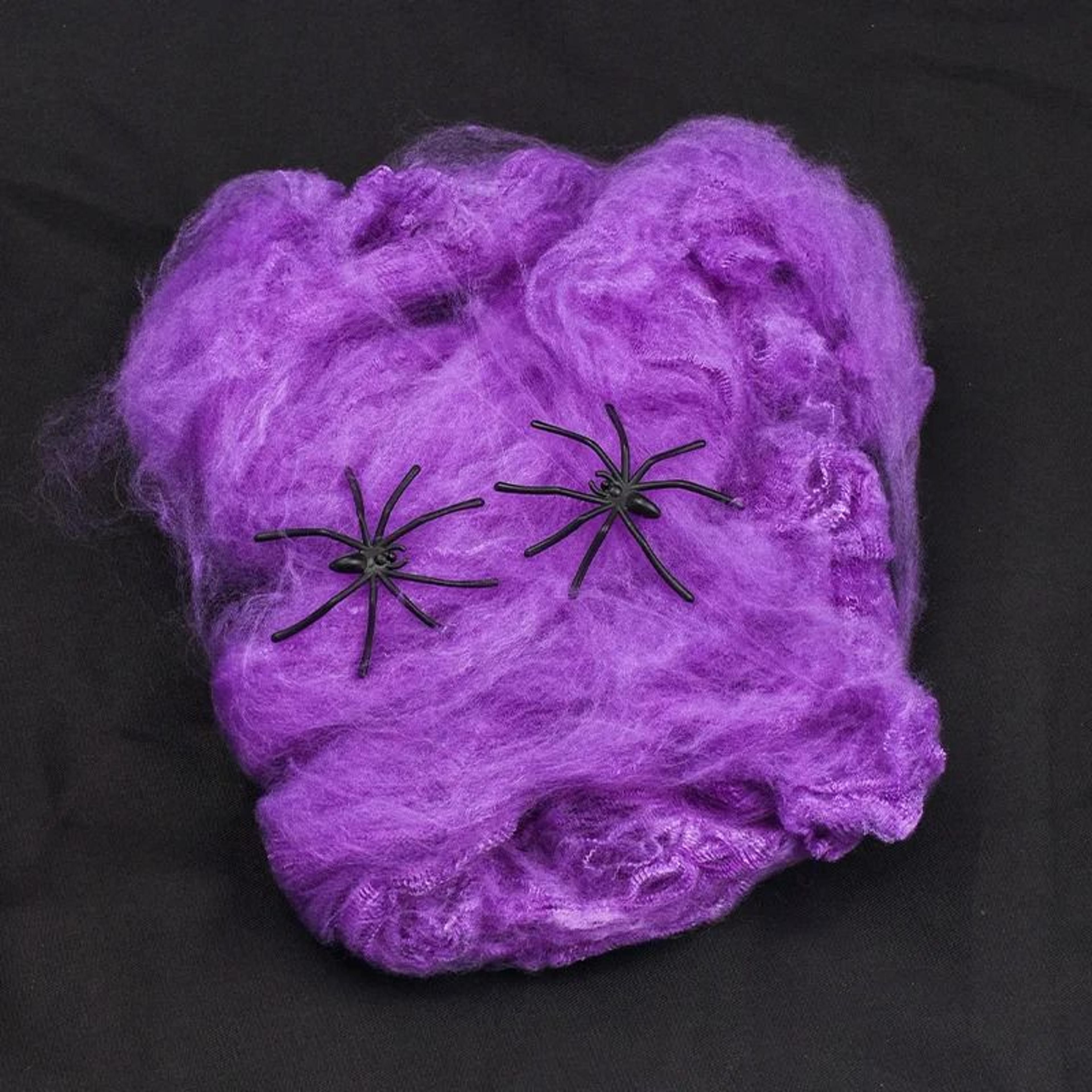 Stretchy White Artificial Spider Web Decor 12