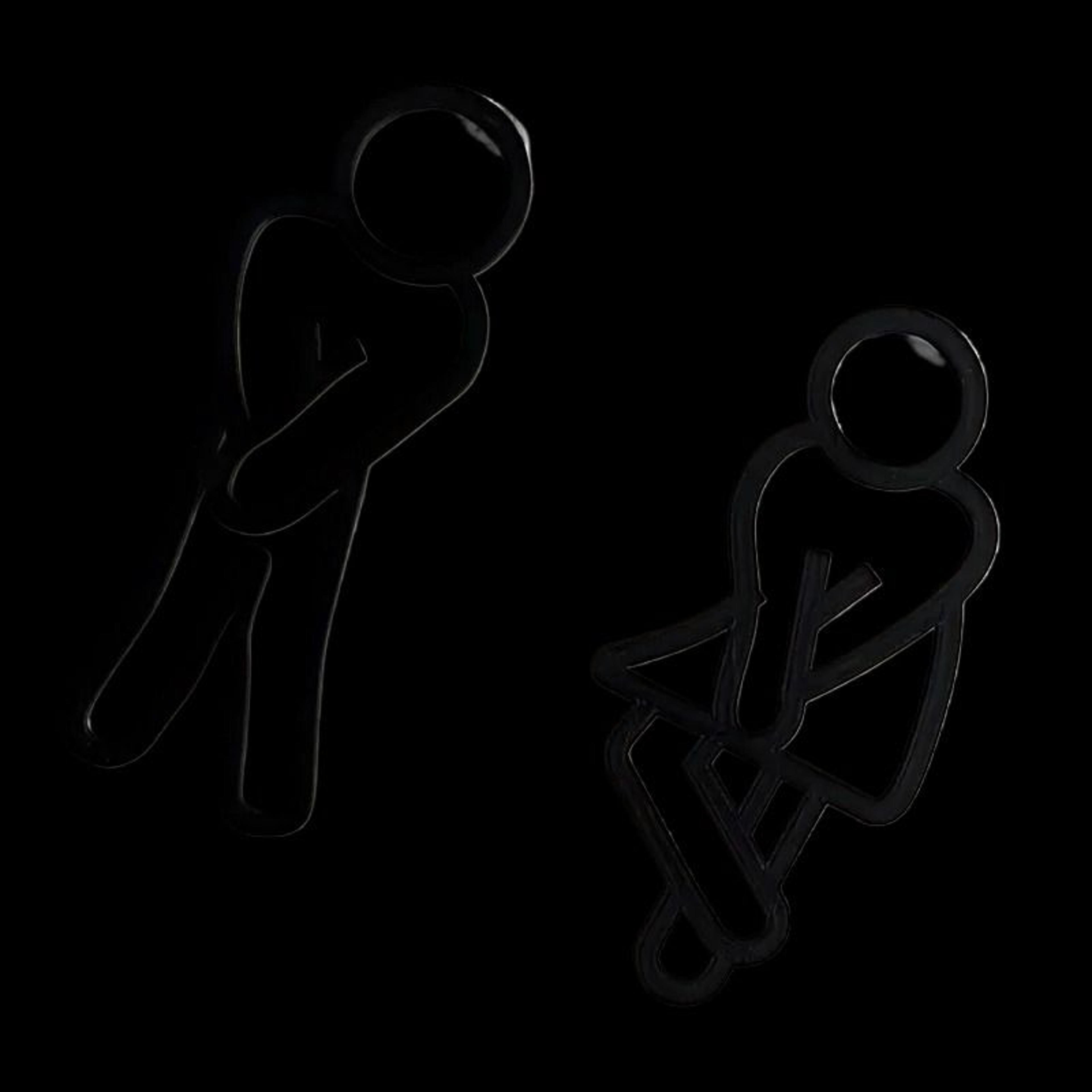 Creative 2D Flat Funny Bathroom Signs 1