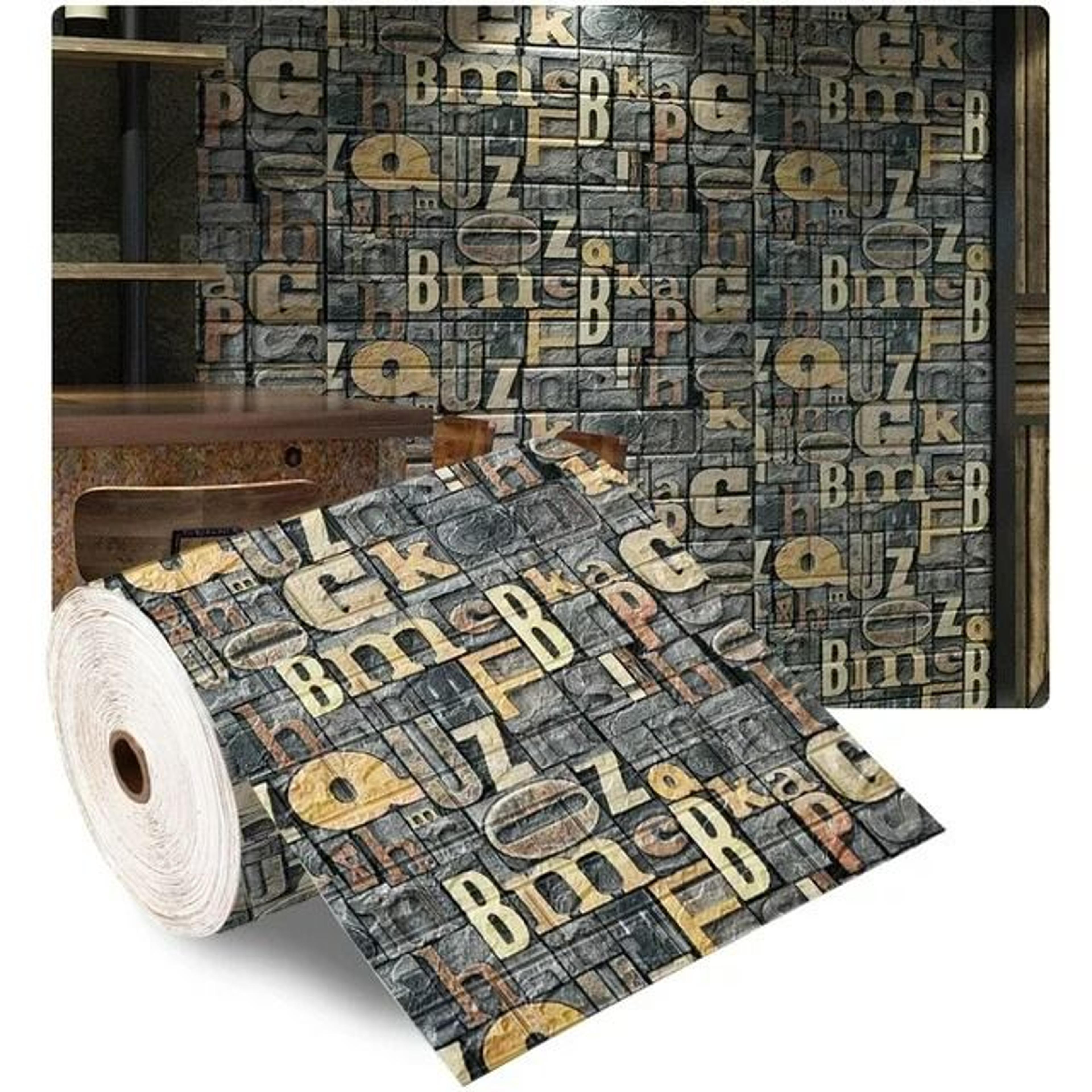 SelfAdhesive Antique Foam Brick Wallpaper 16
