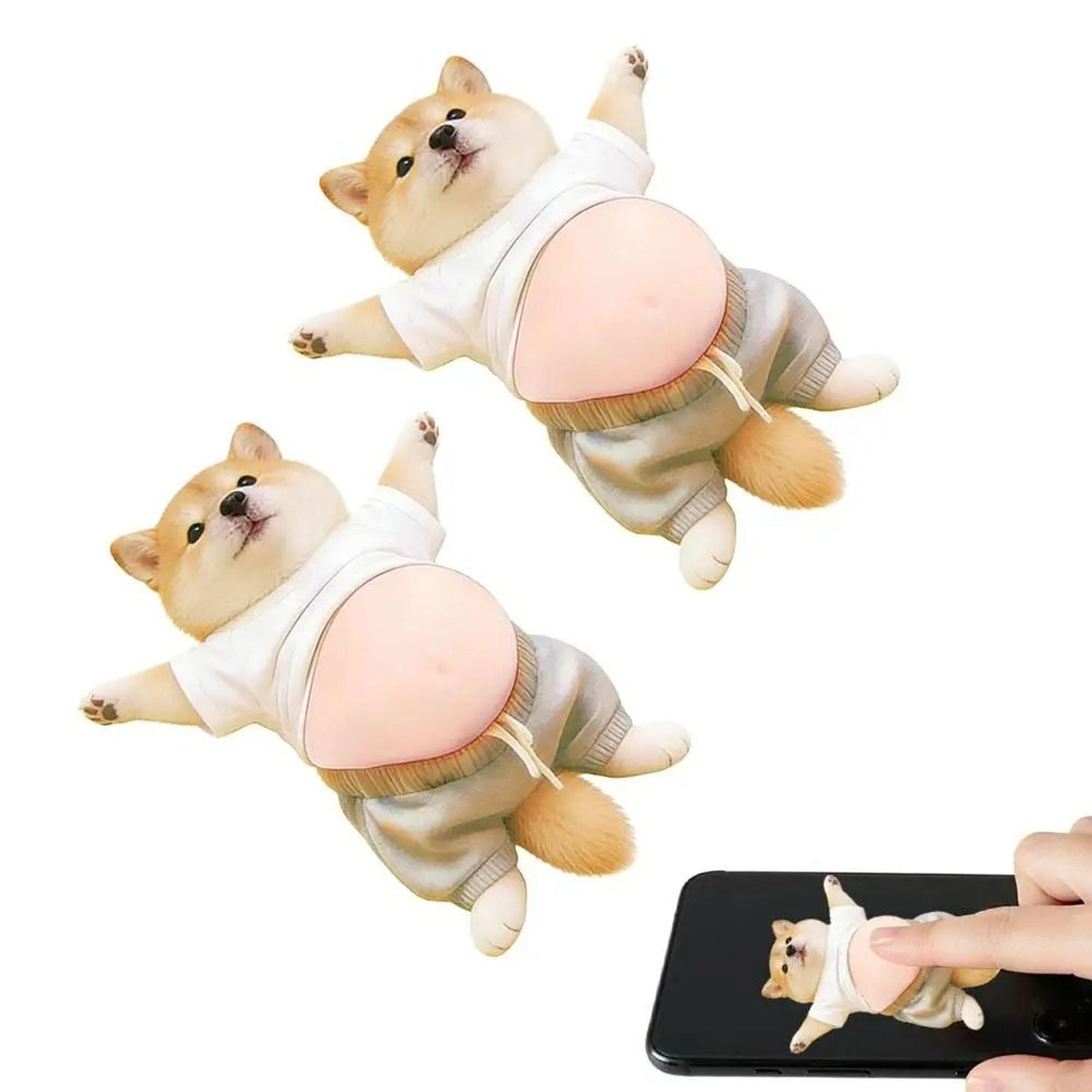 2Piece 3D Silicone Shiba Inu Stickers 7