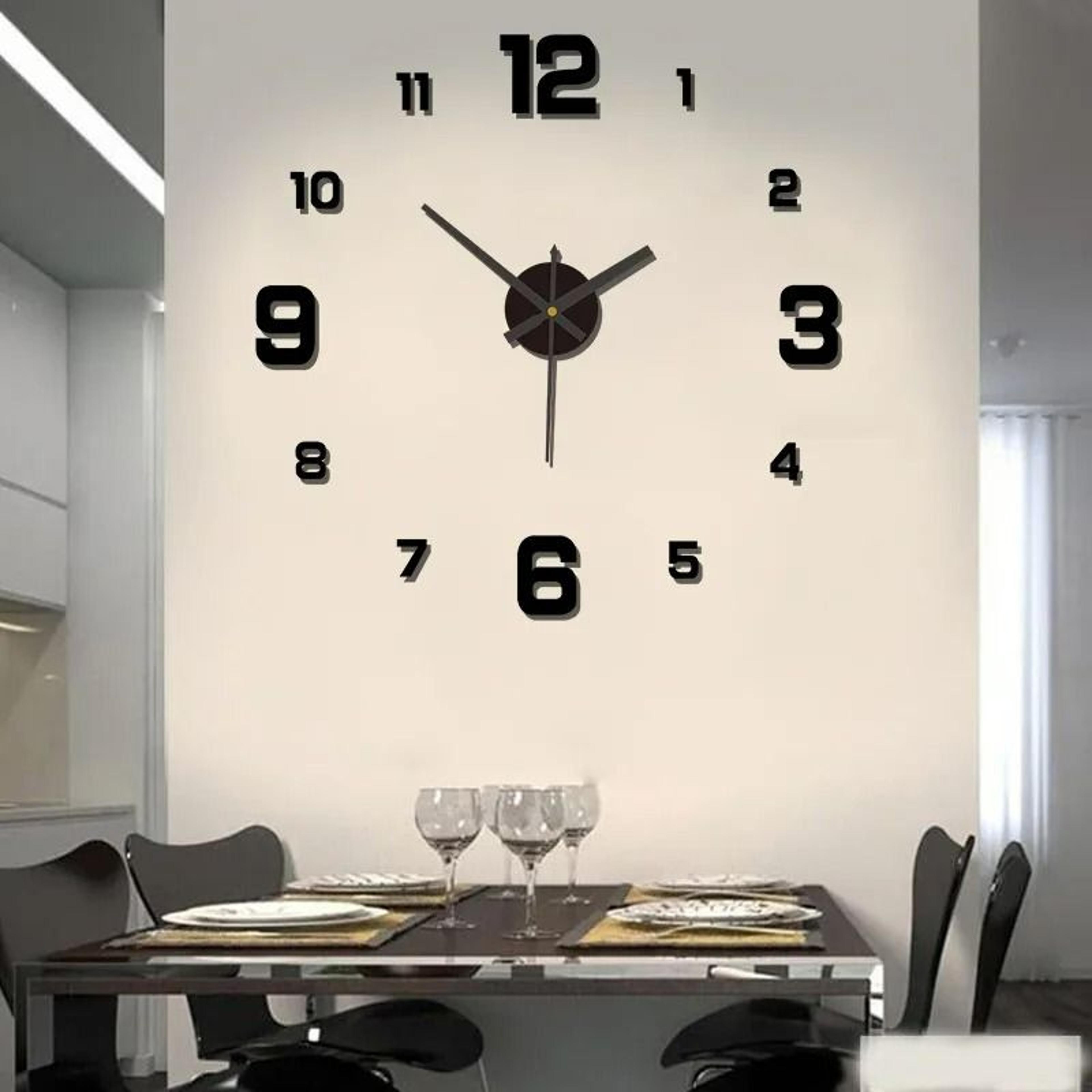 3D Frameless DIY Digital Wall Clock 0