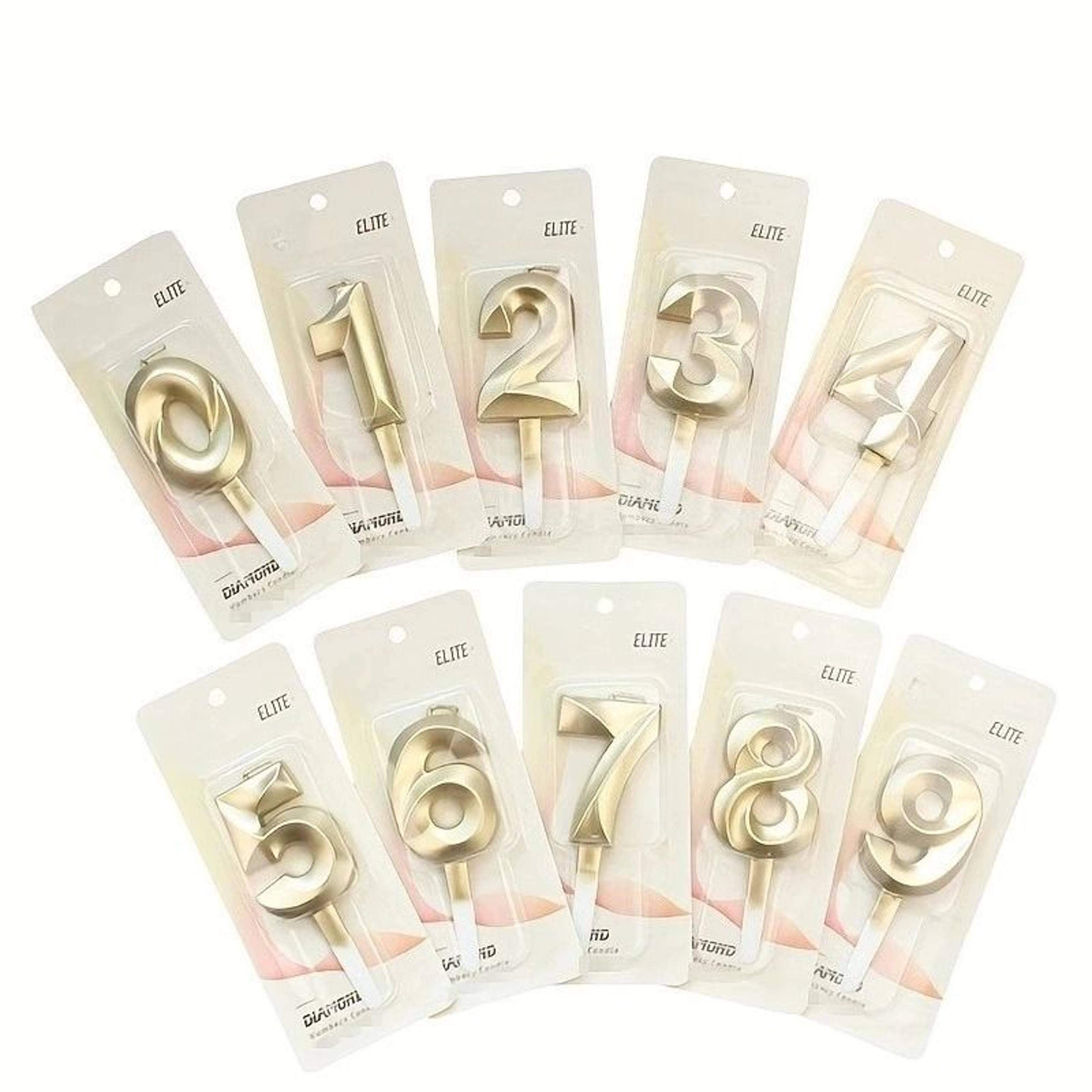 Creative Gold Diamond Number Candle 2