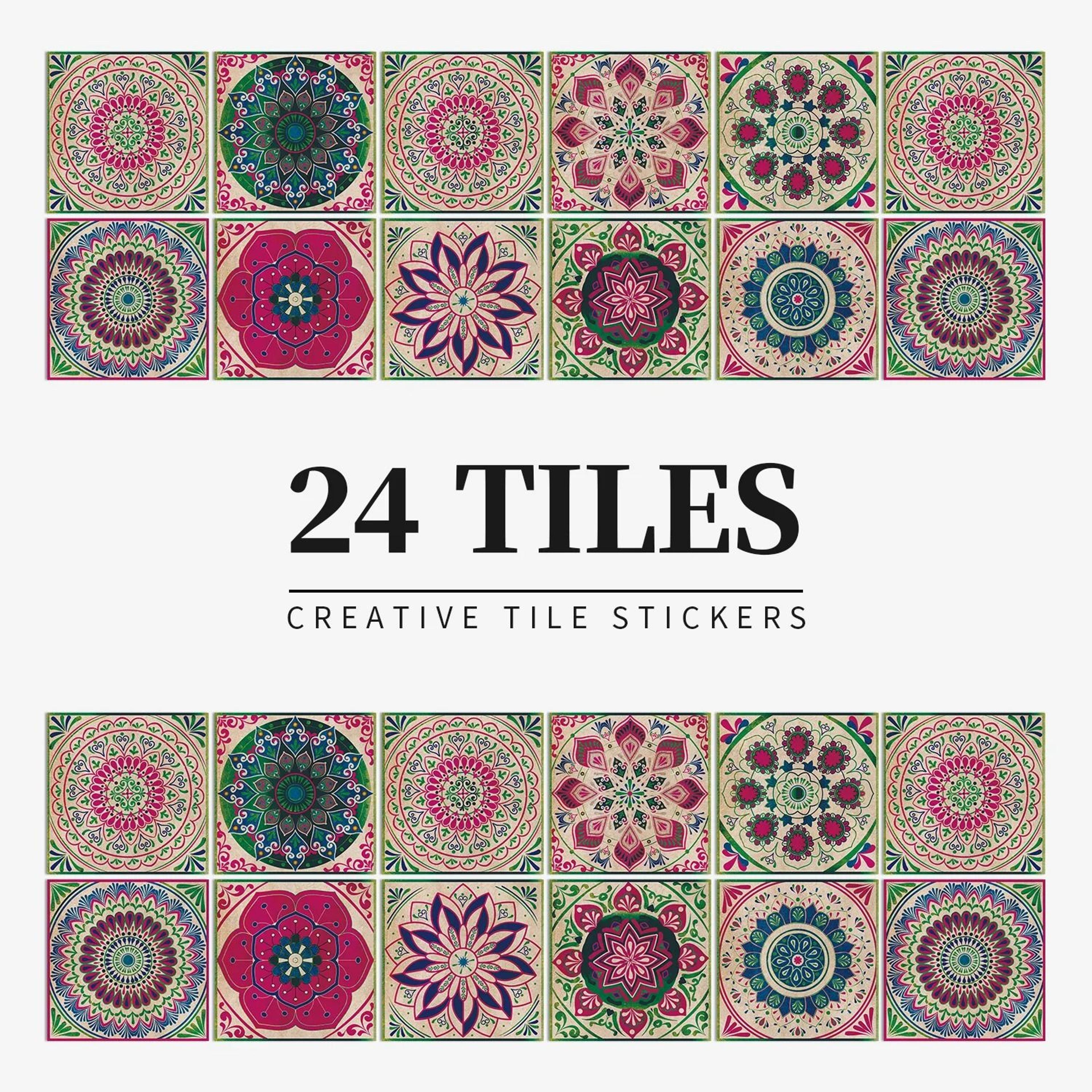 24Piece Light Color PeelandStick Tile Stickers 9