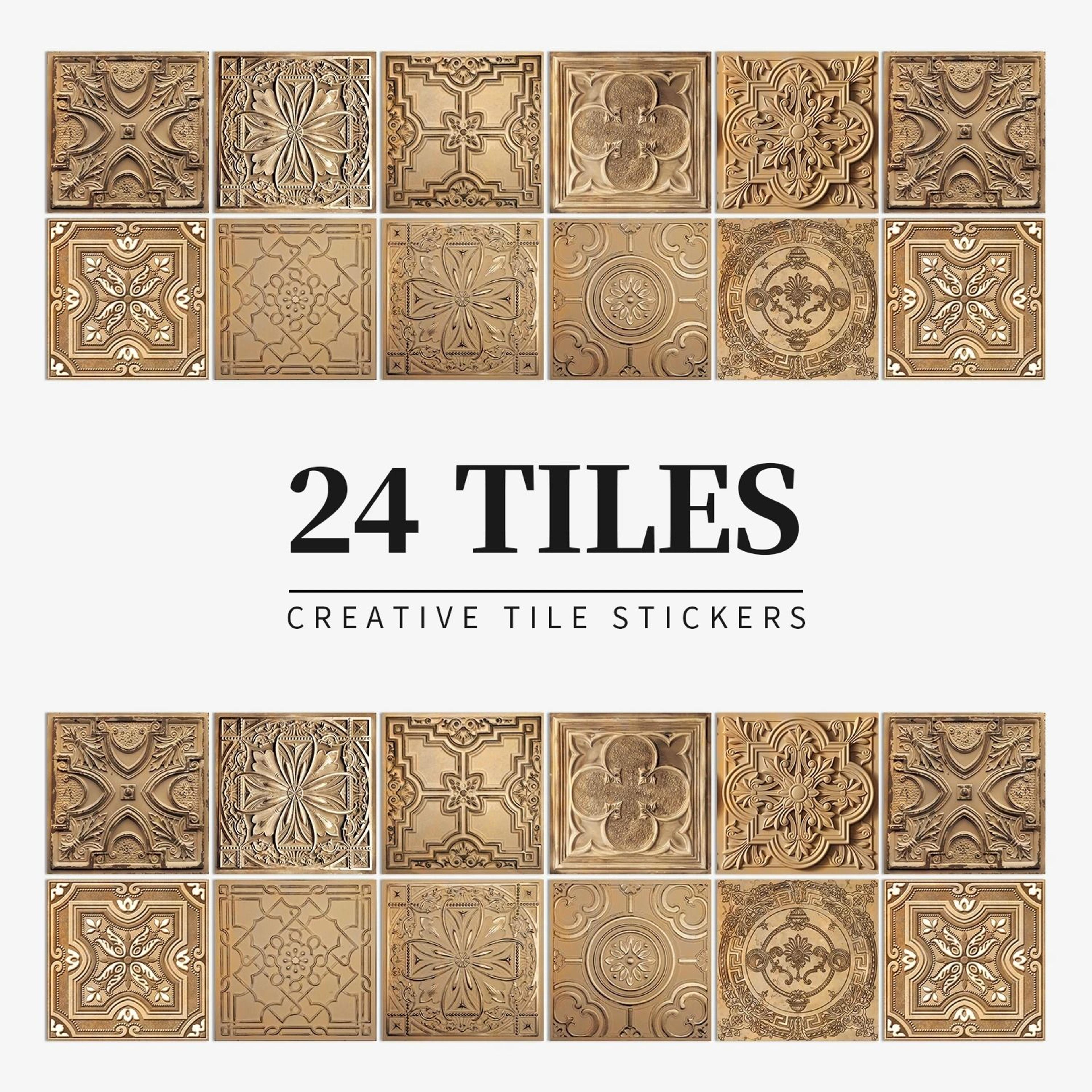 24Piece Light Color PeelandStick Tile Stickers 14