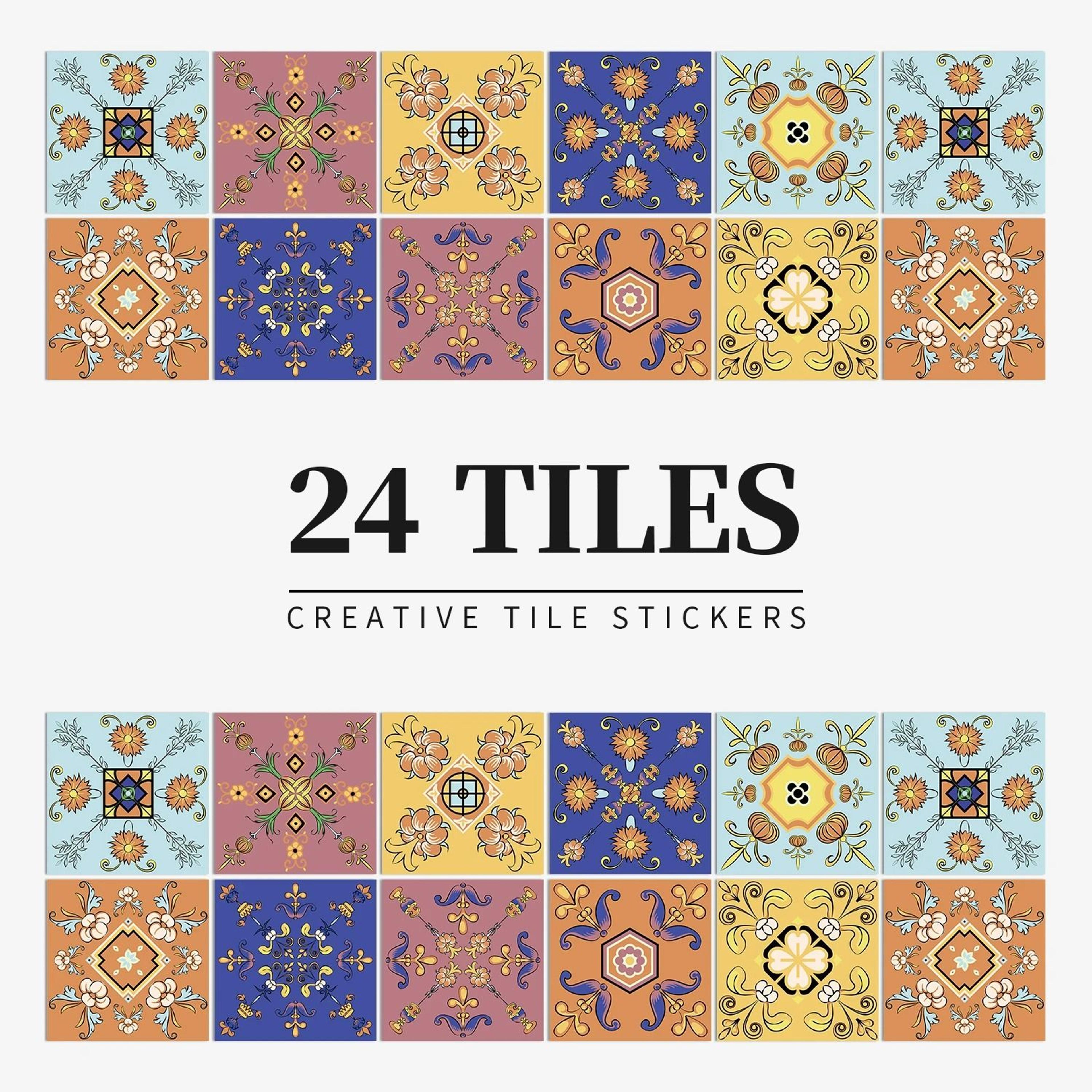 24Piece Light Color PeelandStick Tile Stickers 7