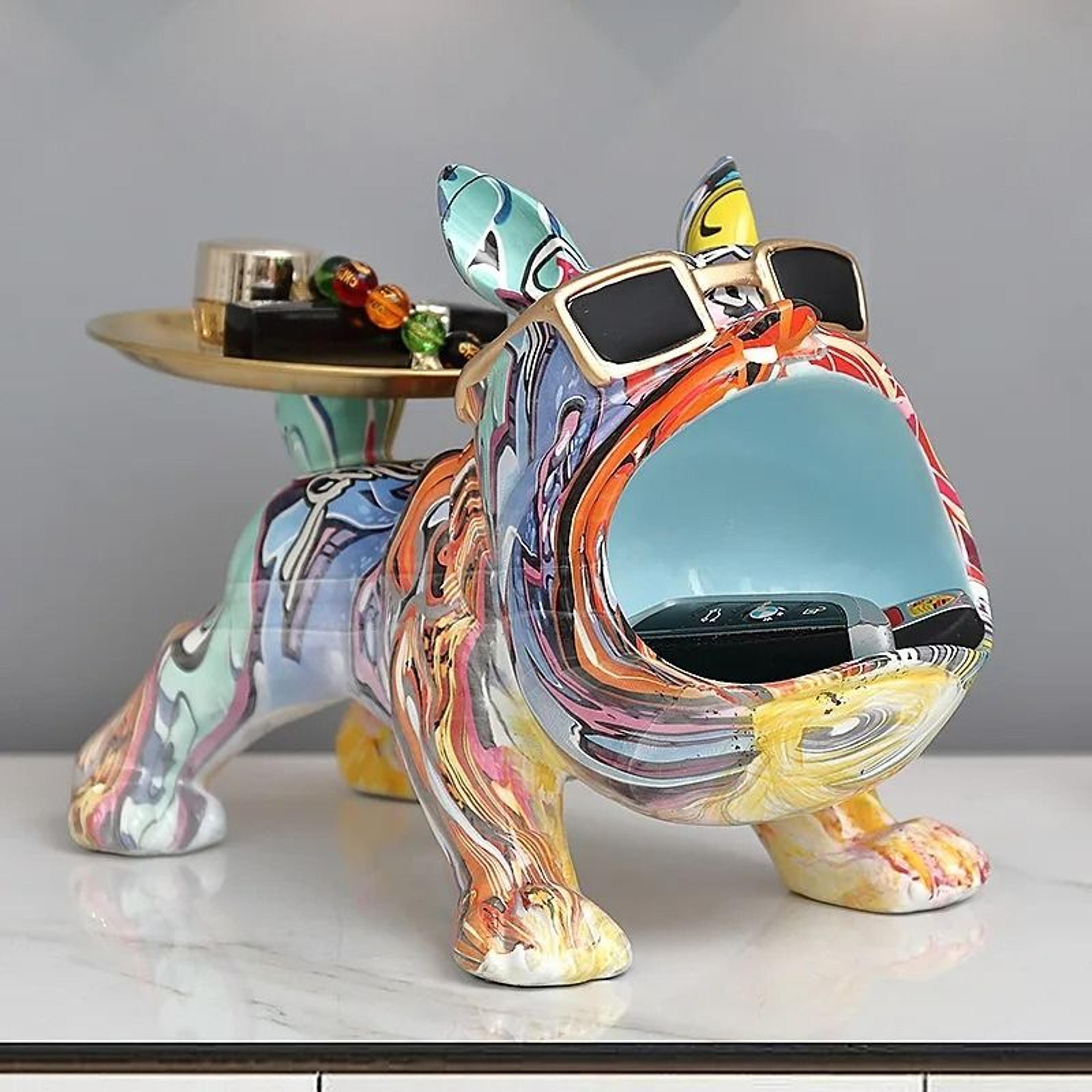 french bulldog big mouth key tray statue