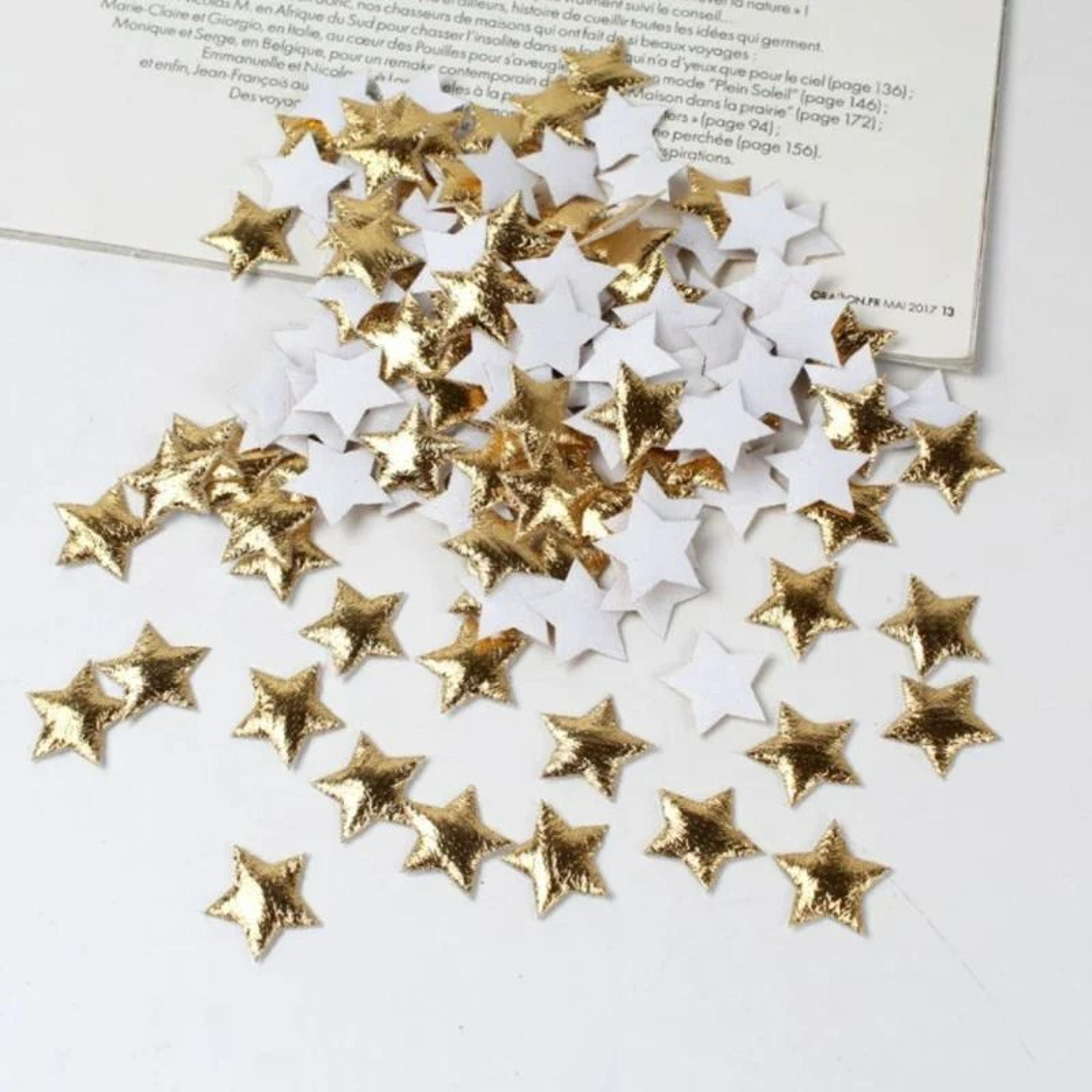 100-piece gold foam fabric star embellishments