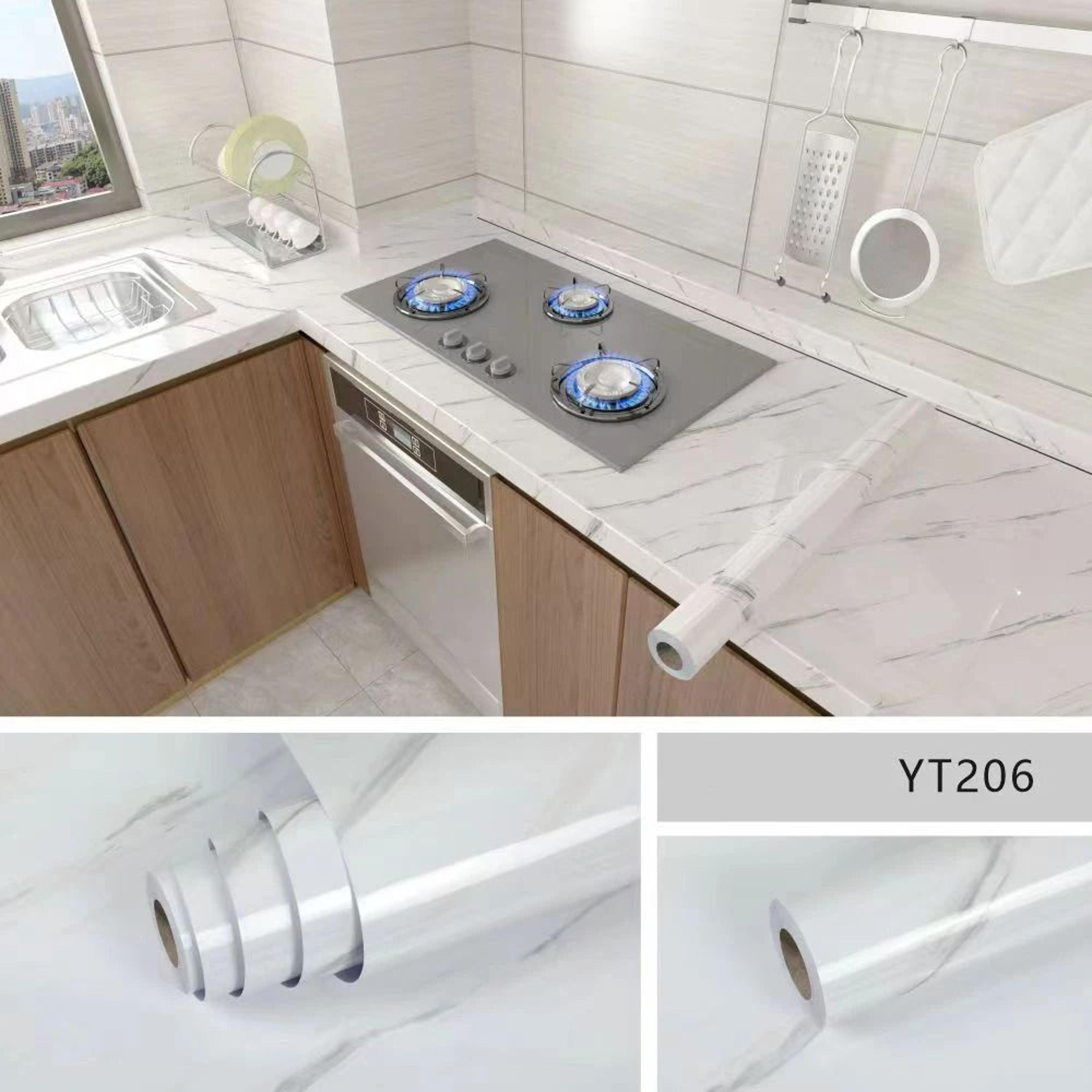 OilProof SelfAdhesive Marble Wallpaper  Countertop Sticker 3