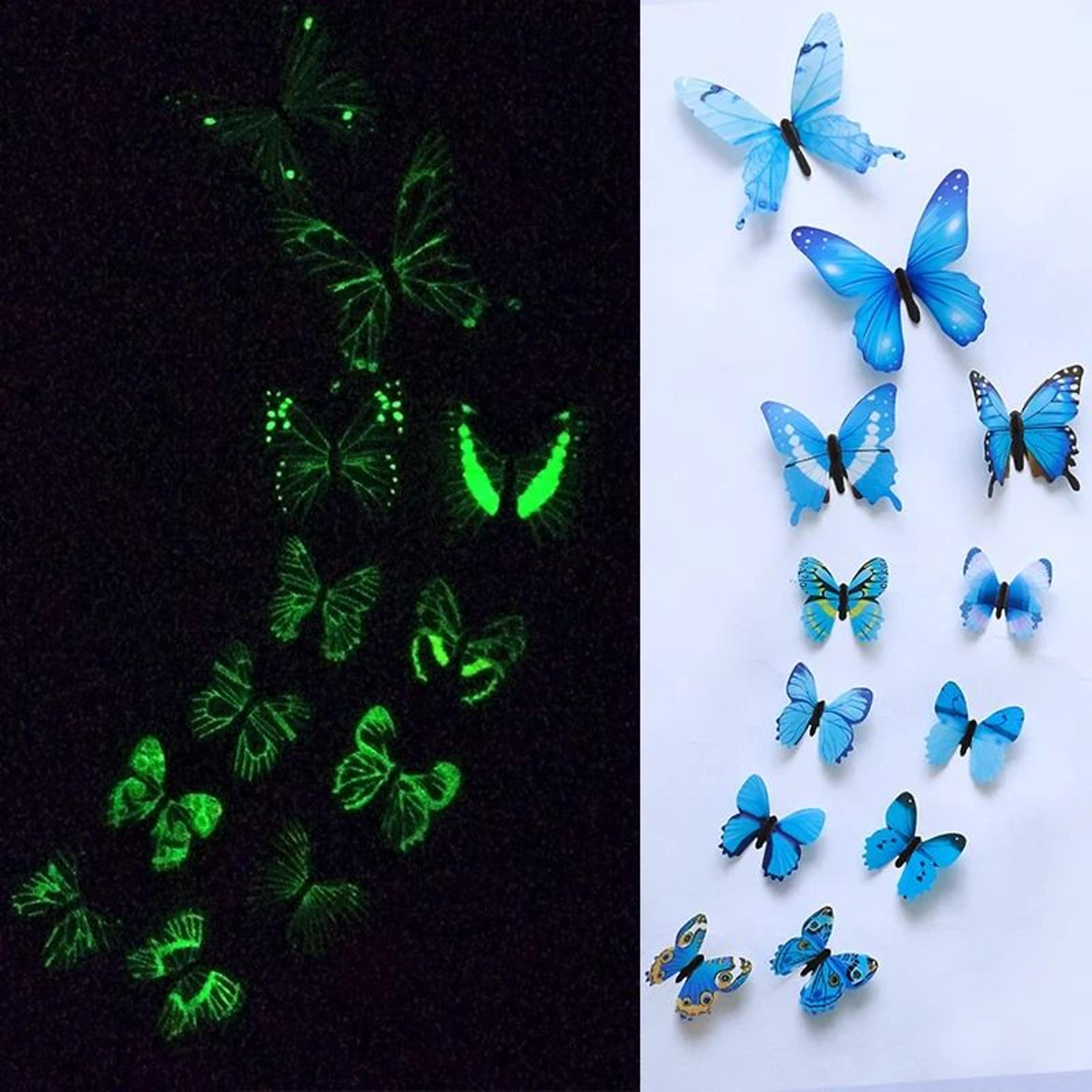 12Piece Luminous 3D Butterfly Wall  Fridge Stickers 4