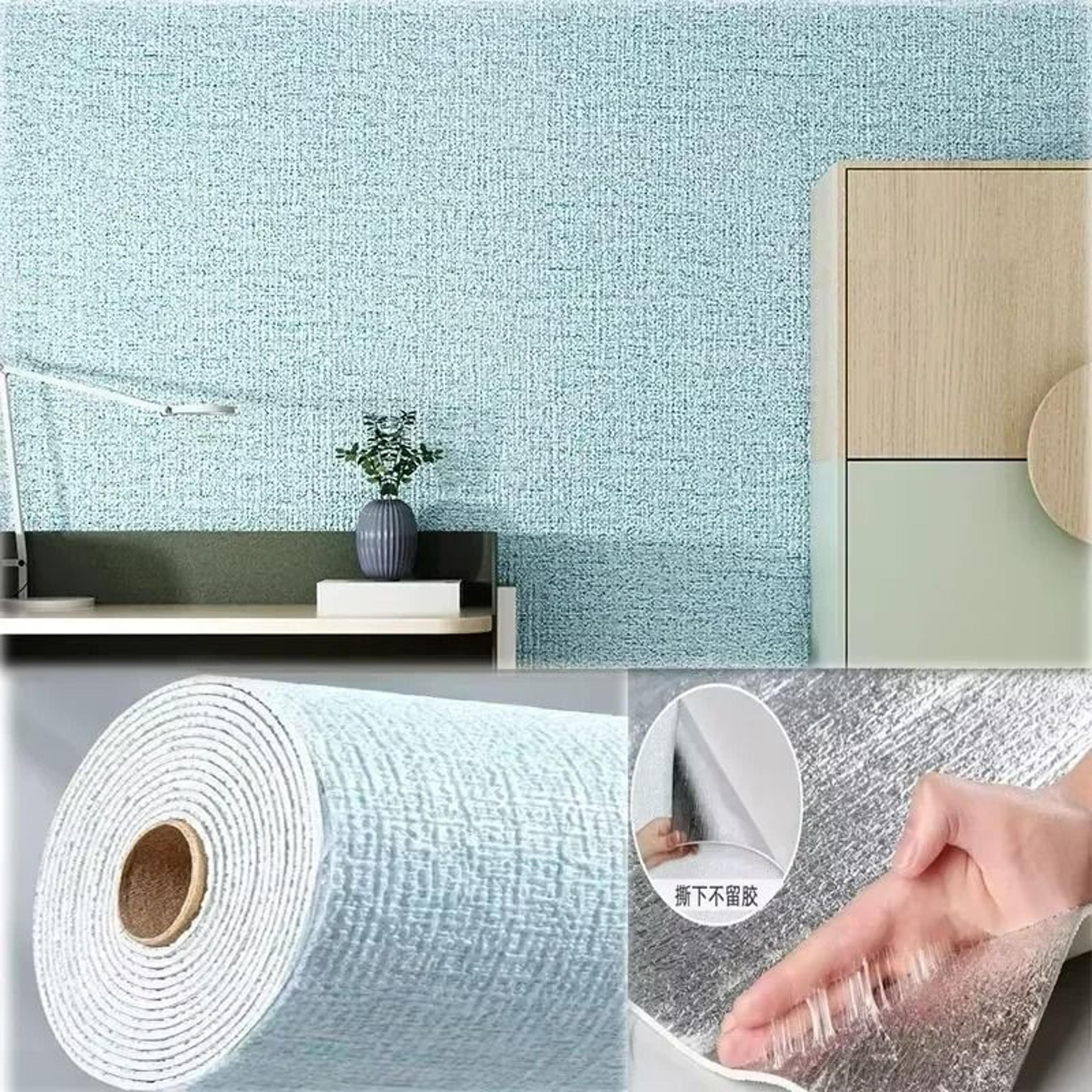 Thickened LinenTexture 3D Foam SelfAdhesive Wallpaper 16