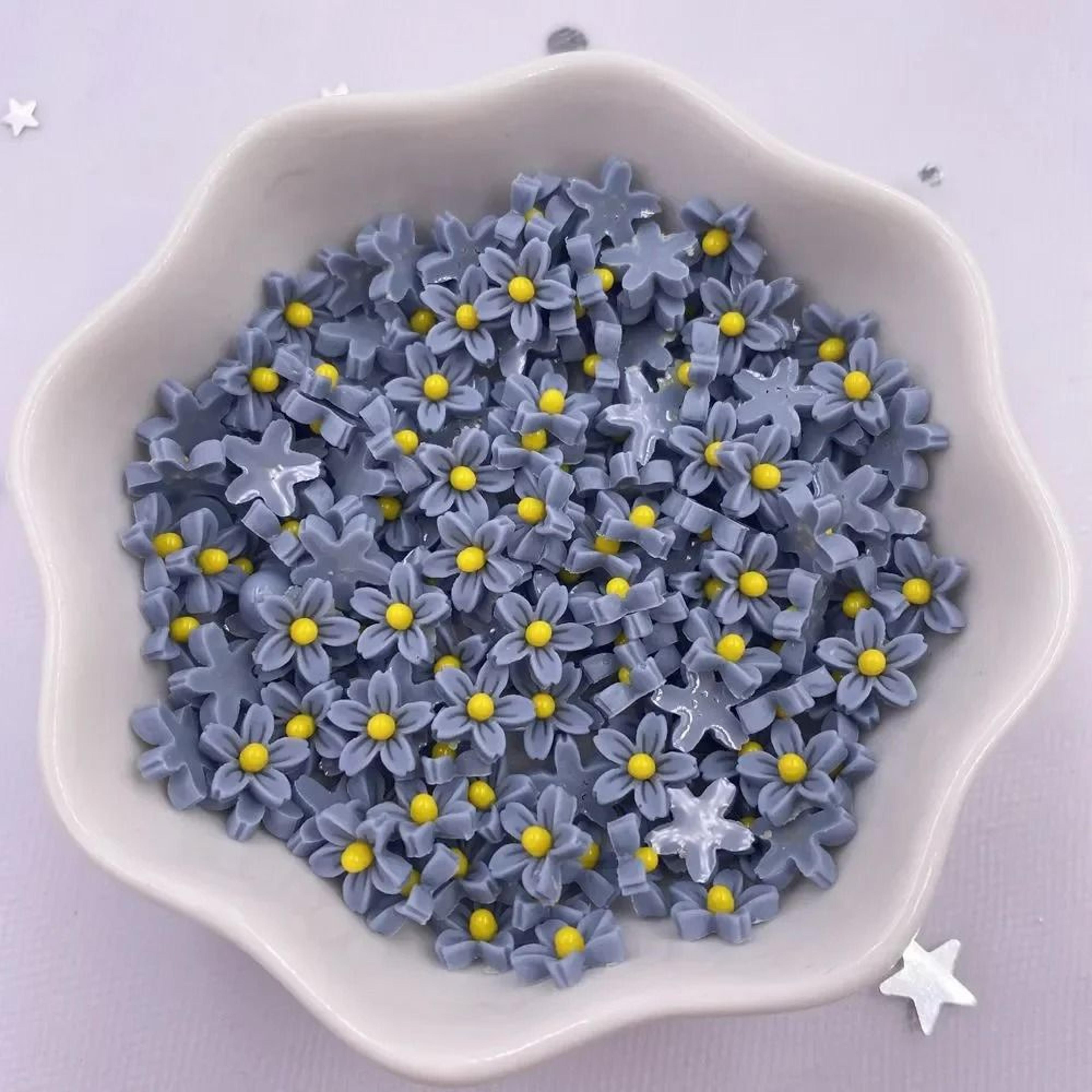 100Piece Mini Resin Colorful Flower Flatback Gems 15