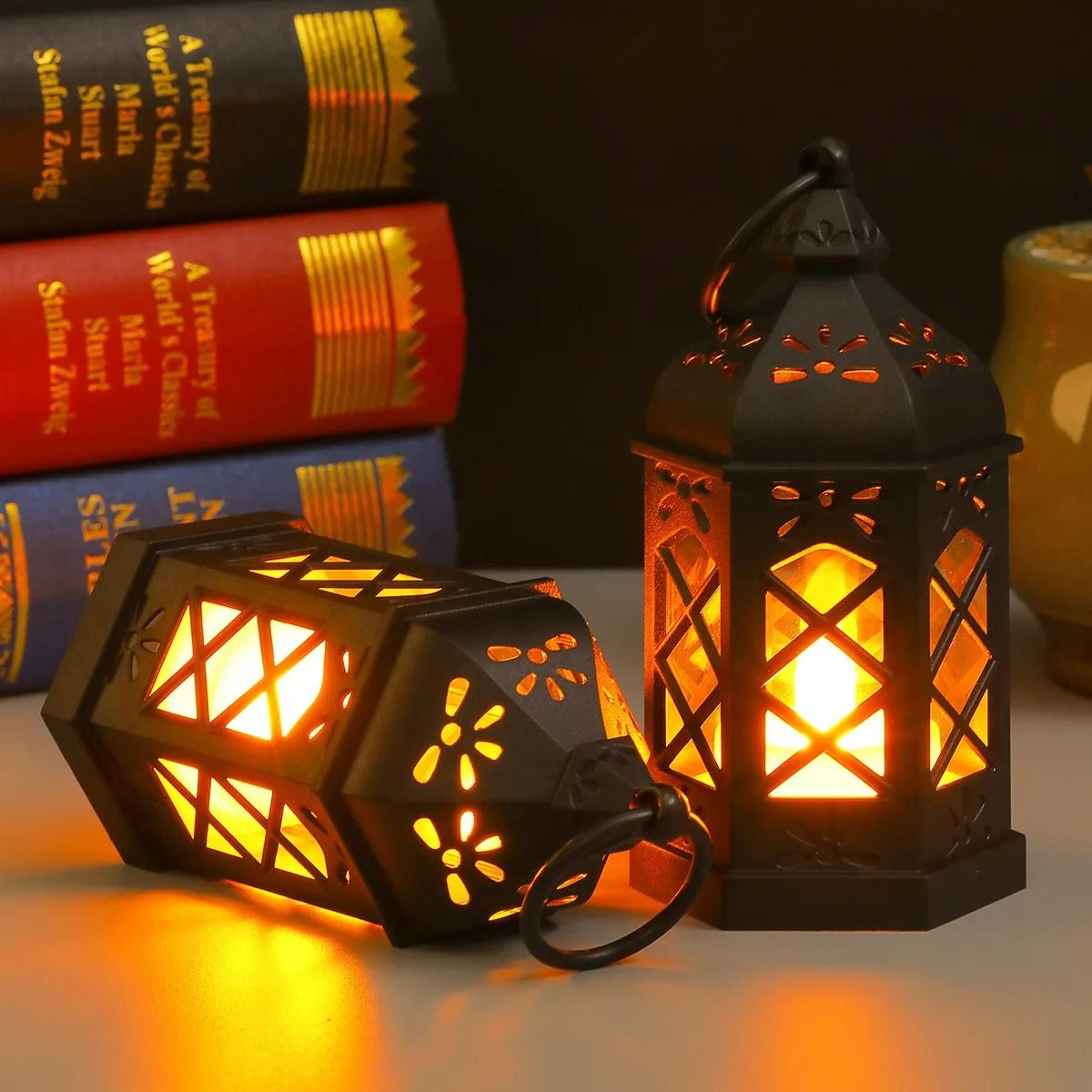 Retro Hexagonal LED Wind Lamp Candle Lantern 3
