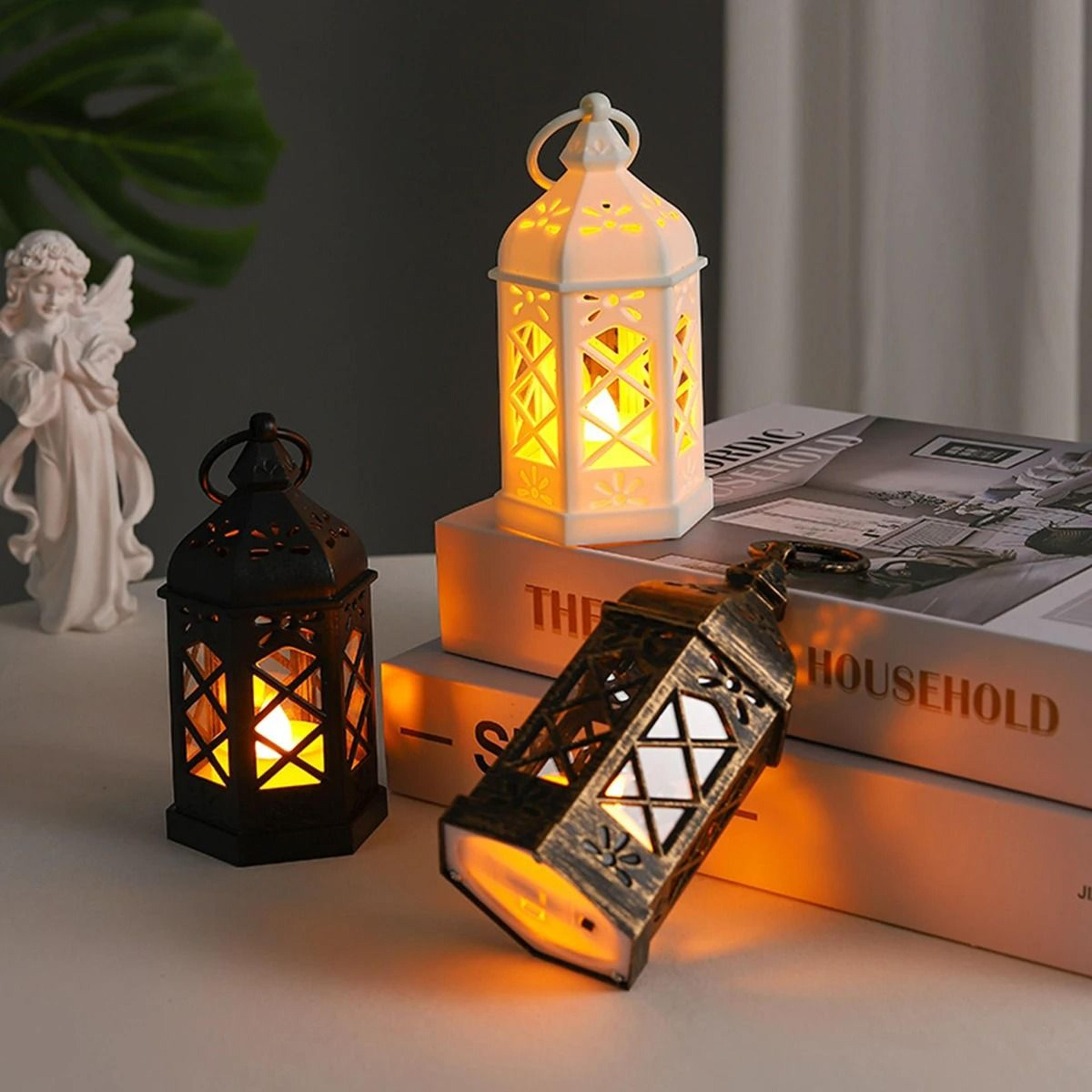 Retro Hexagonal LED Wind Lamp Candle Lantern 4
