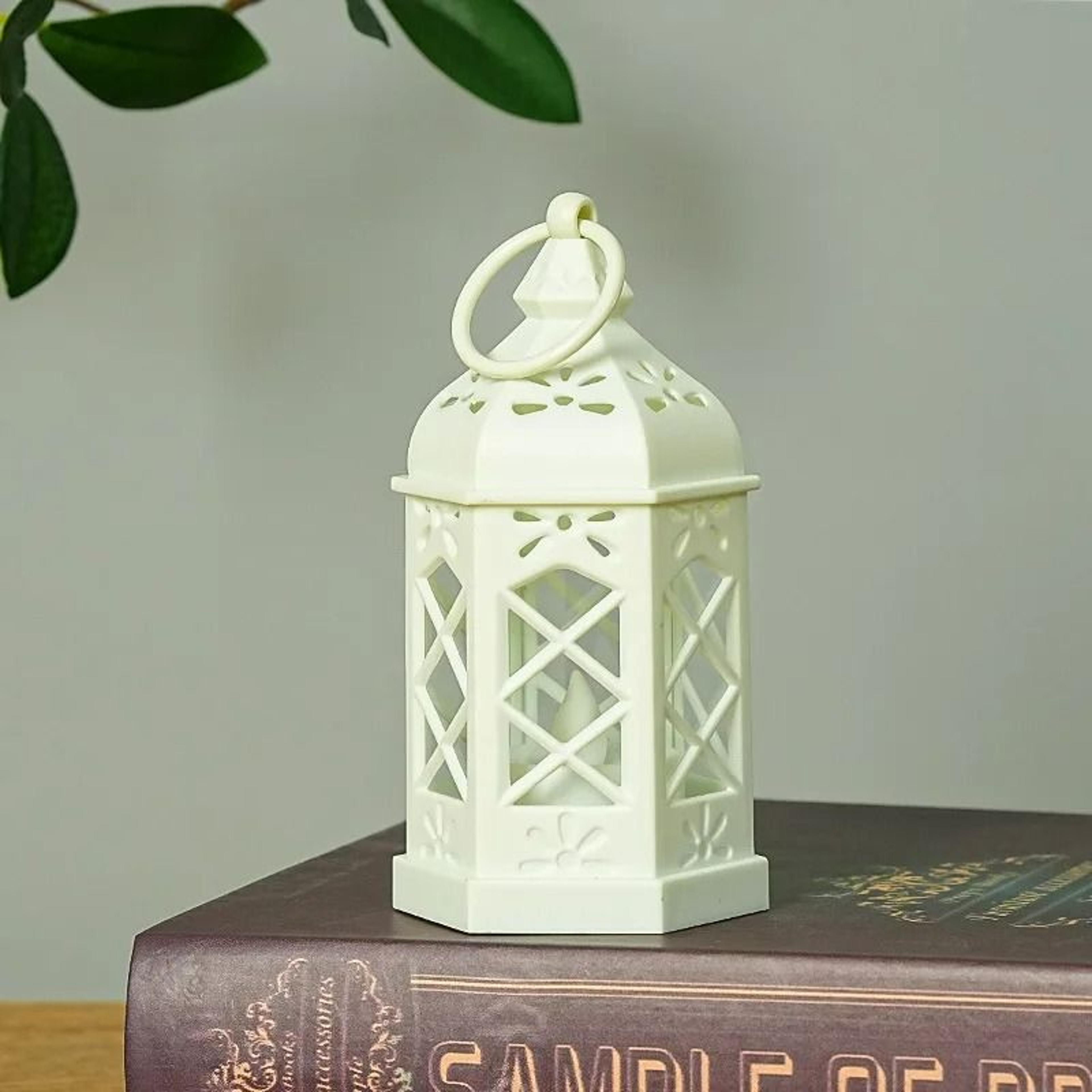 Retro Hexagonal LED Wind Lamp Candle Lantern 8