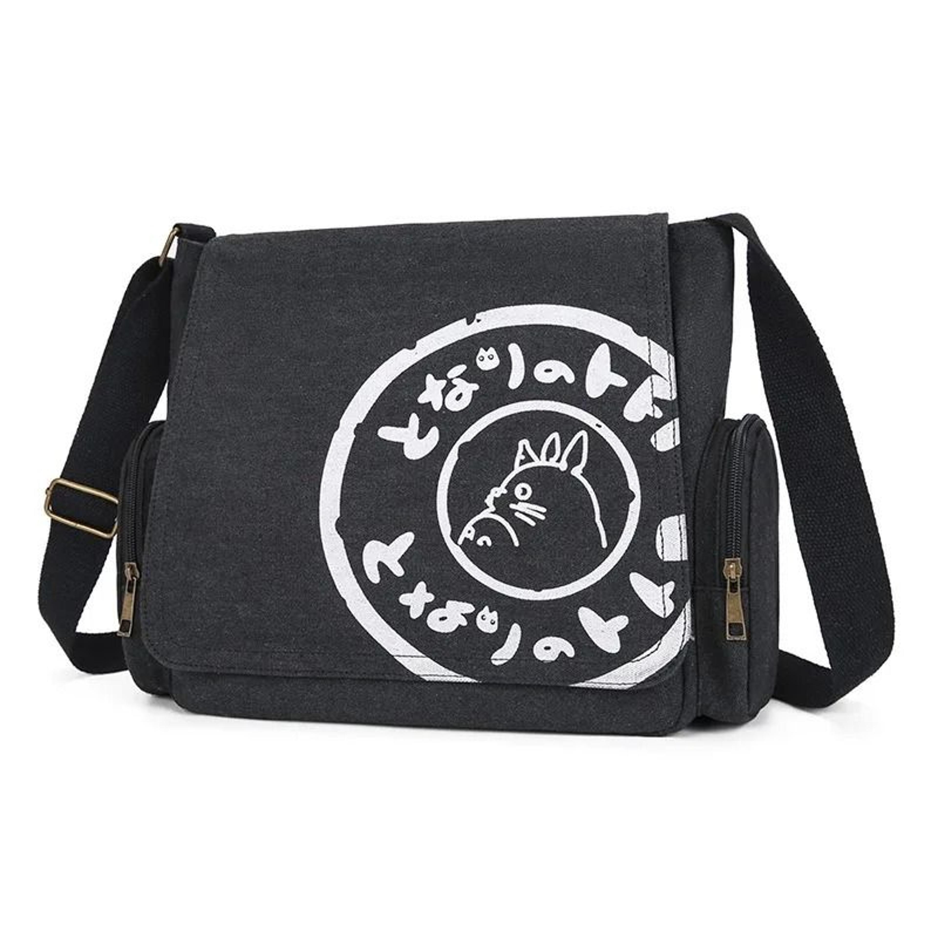 japanese totoro anime canvas shoulder messenger bag