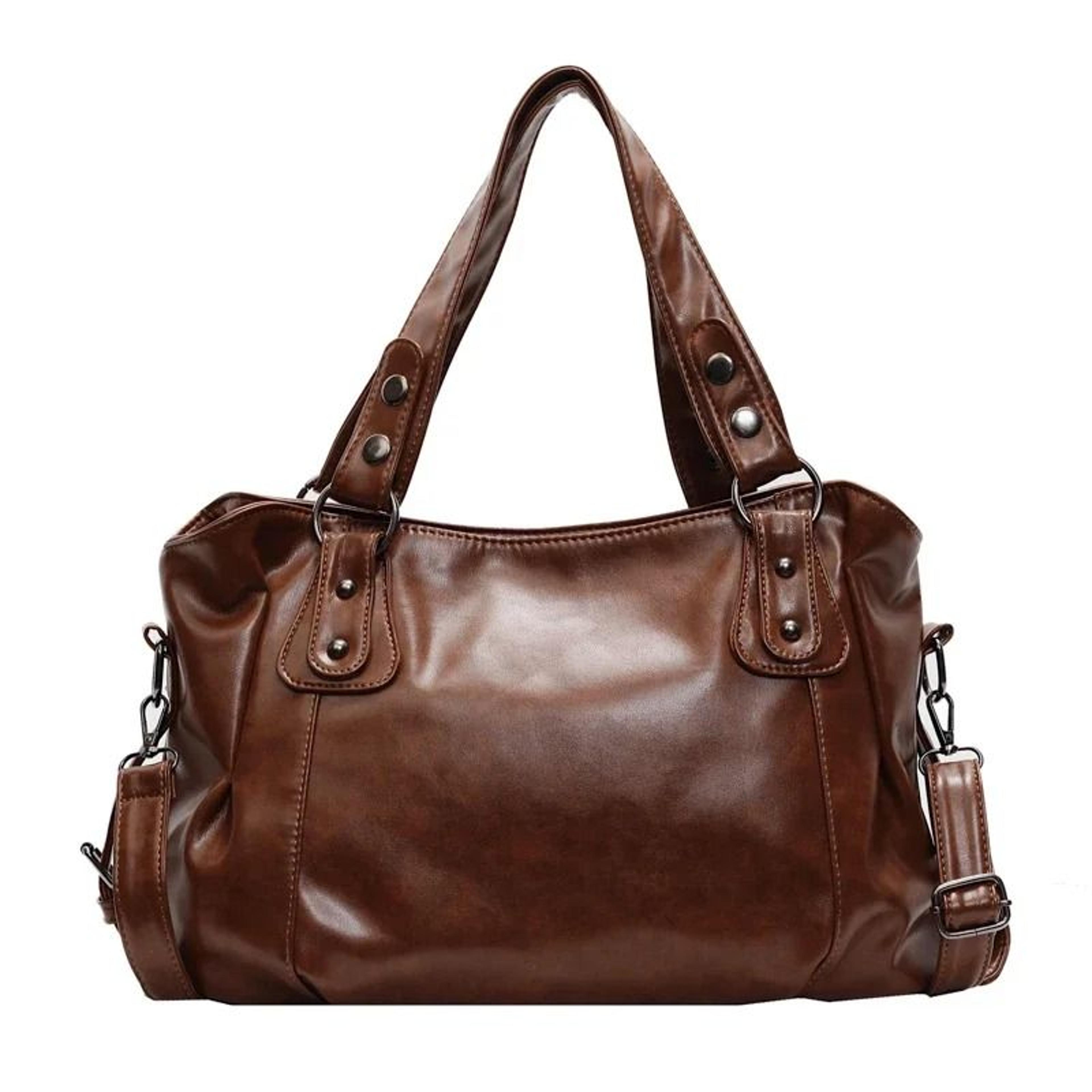 Retro Solid Color Luxury PU Leather Tote Bag 7