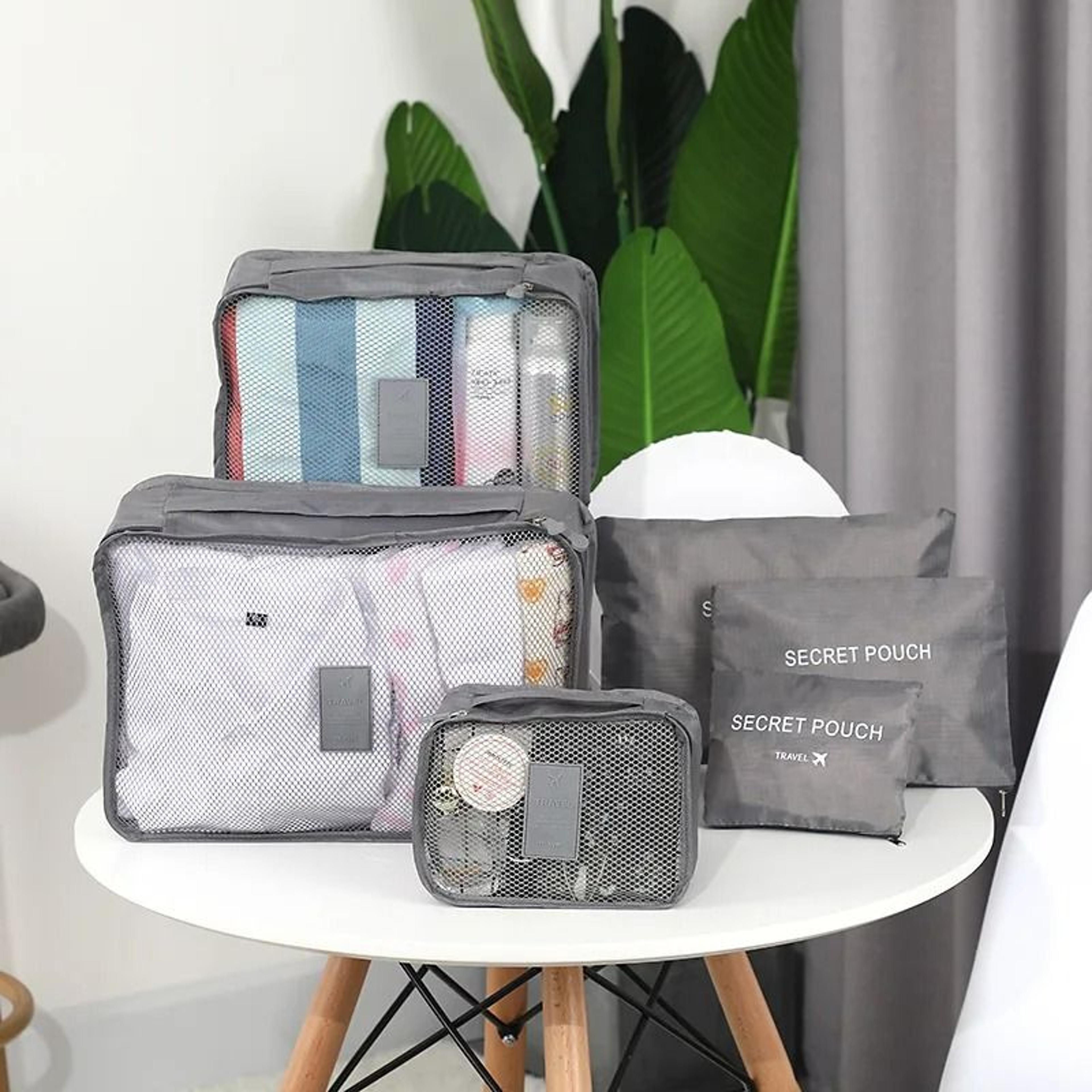6-piece travel packing cube & luggage organizer set