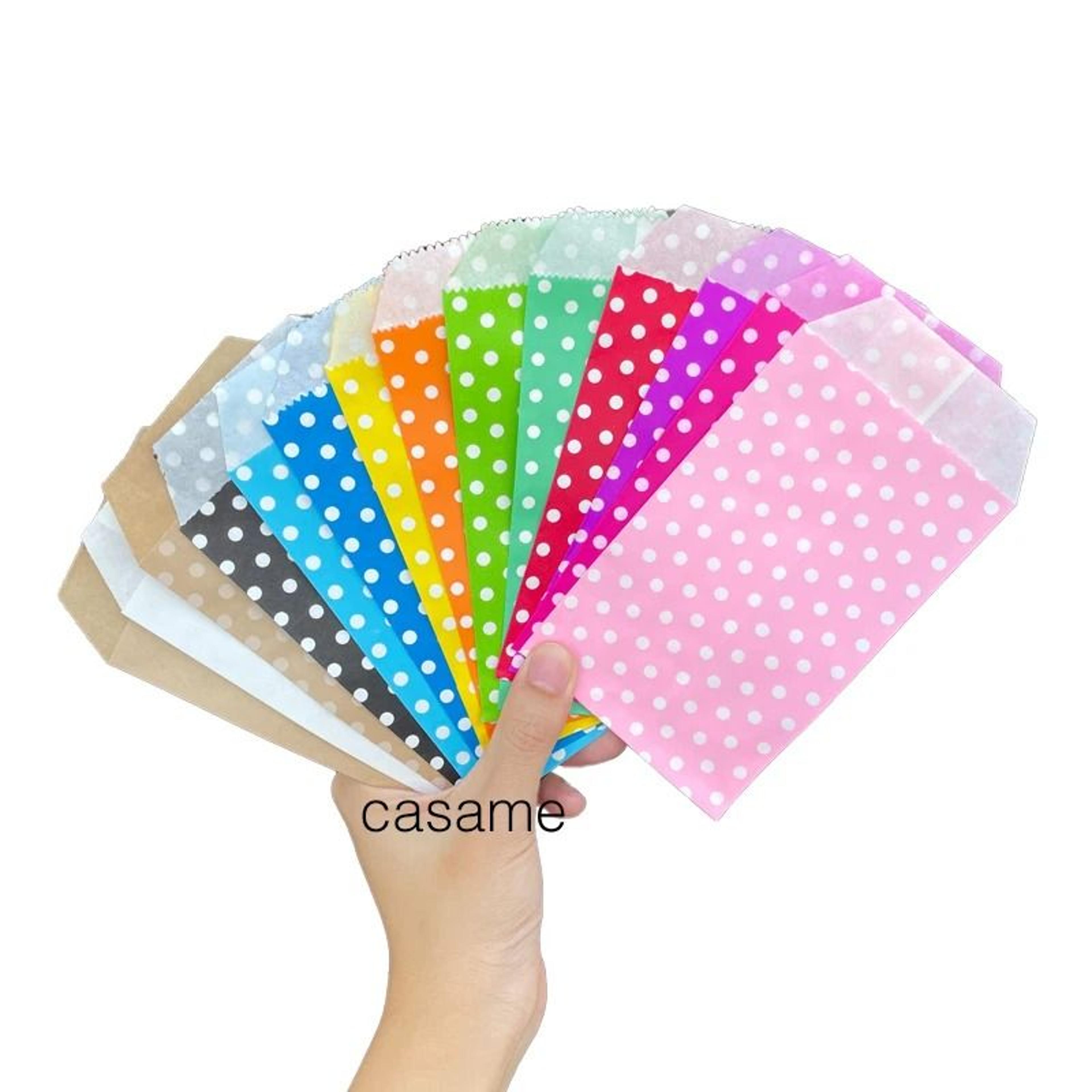 10-piece mini dot kraft paper gift bags & sack pouches
