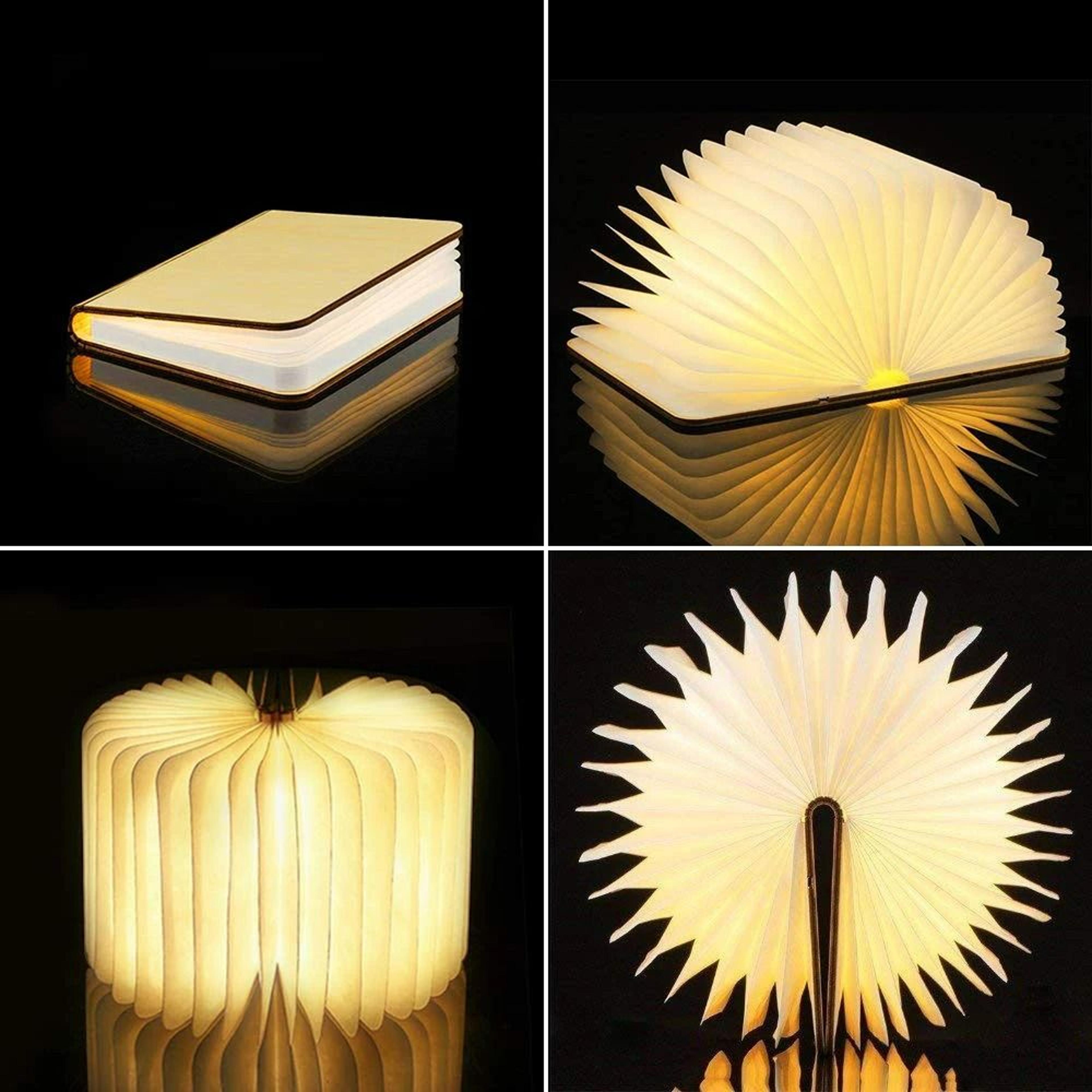 LED Wooden Foldable Book Night Light 0