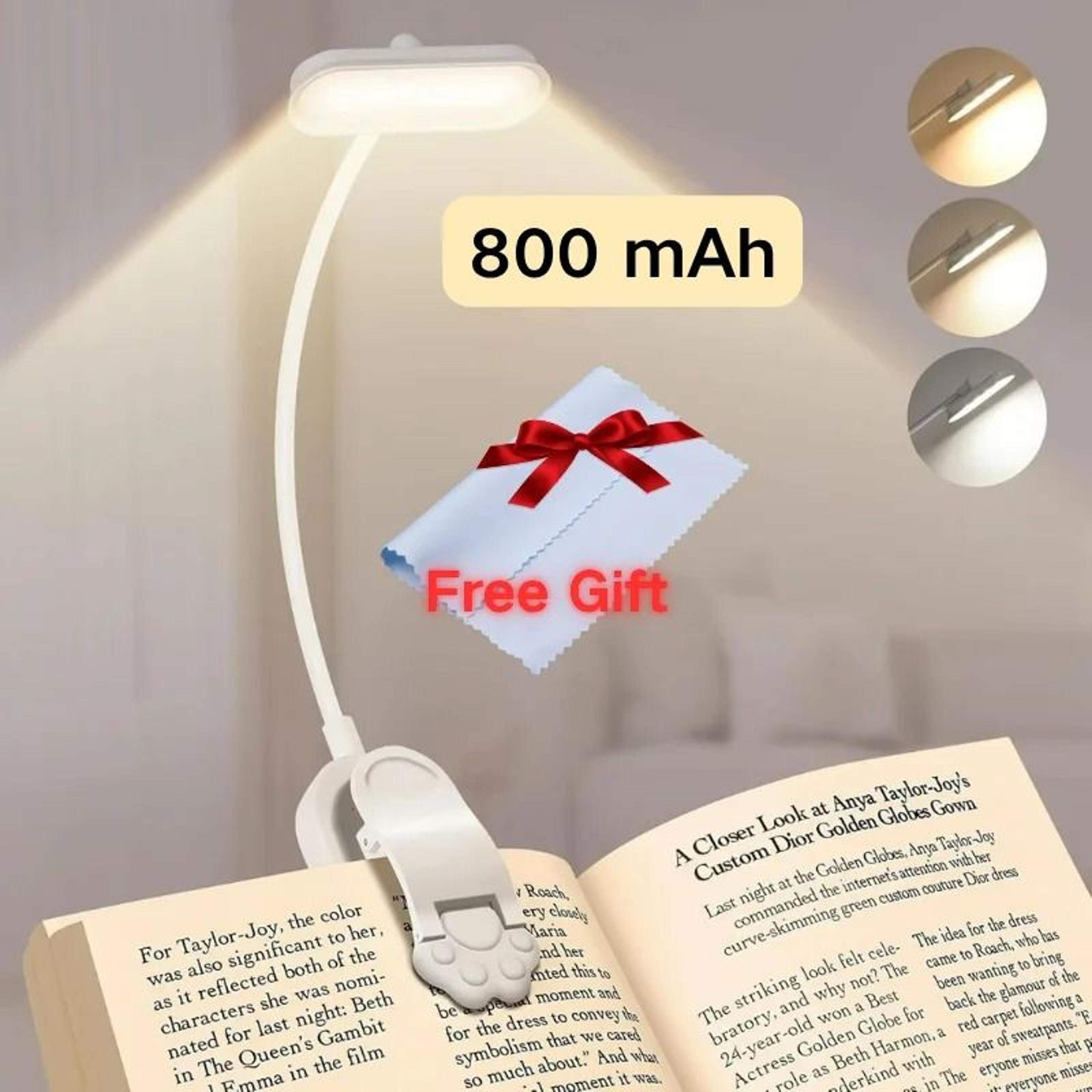 USB Rechargeable 3Level ClipOn LED Reading Light 10