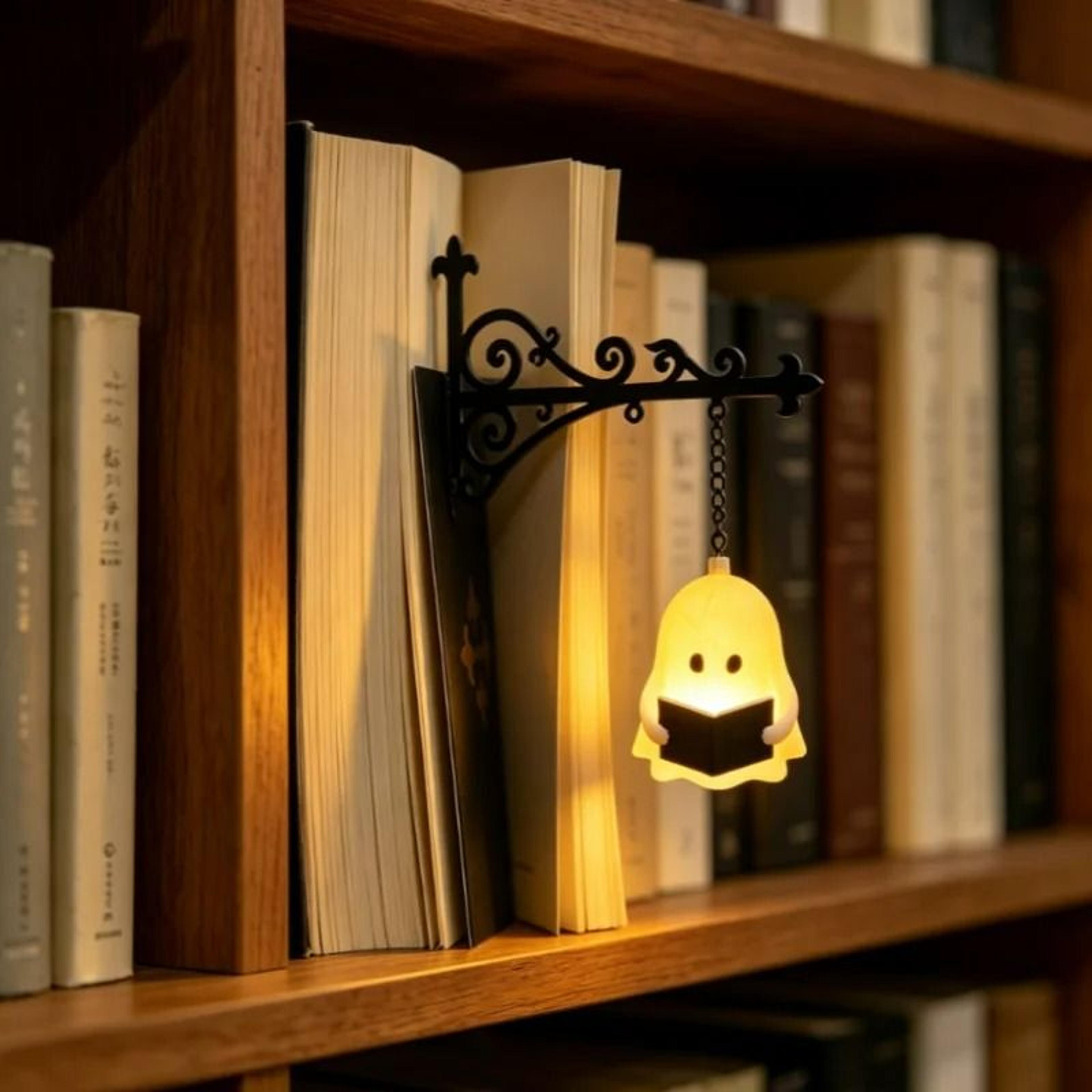 Cute Ghost Reading Book Hanging LED Lamp 7