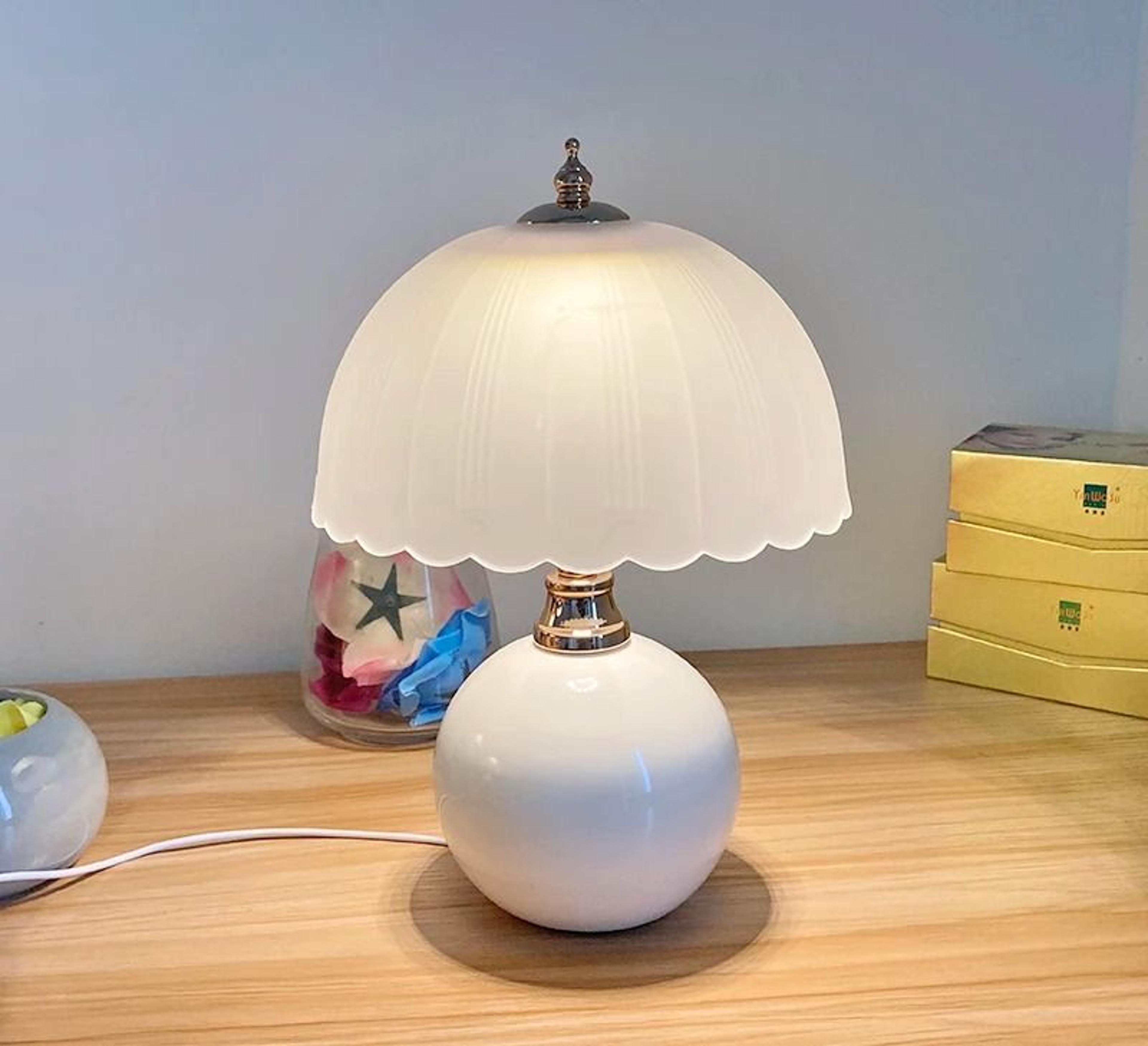 Modern Ceramic Table Lamp With Glass Shade 9