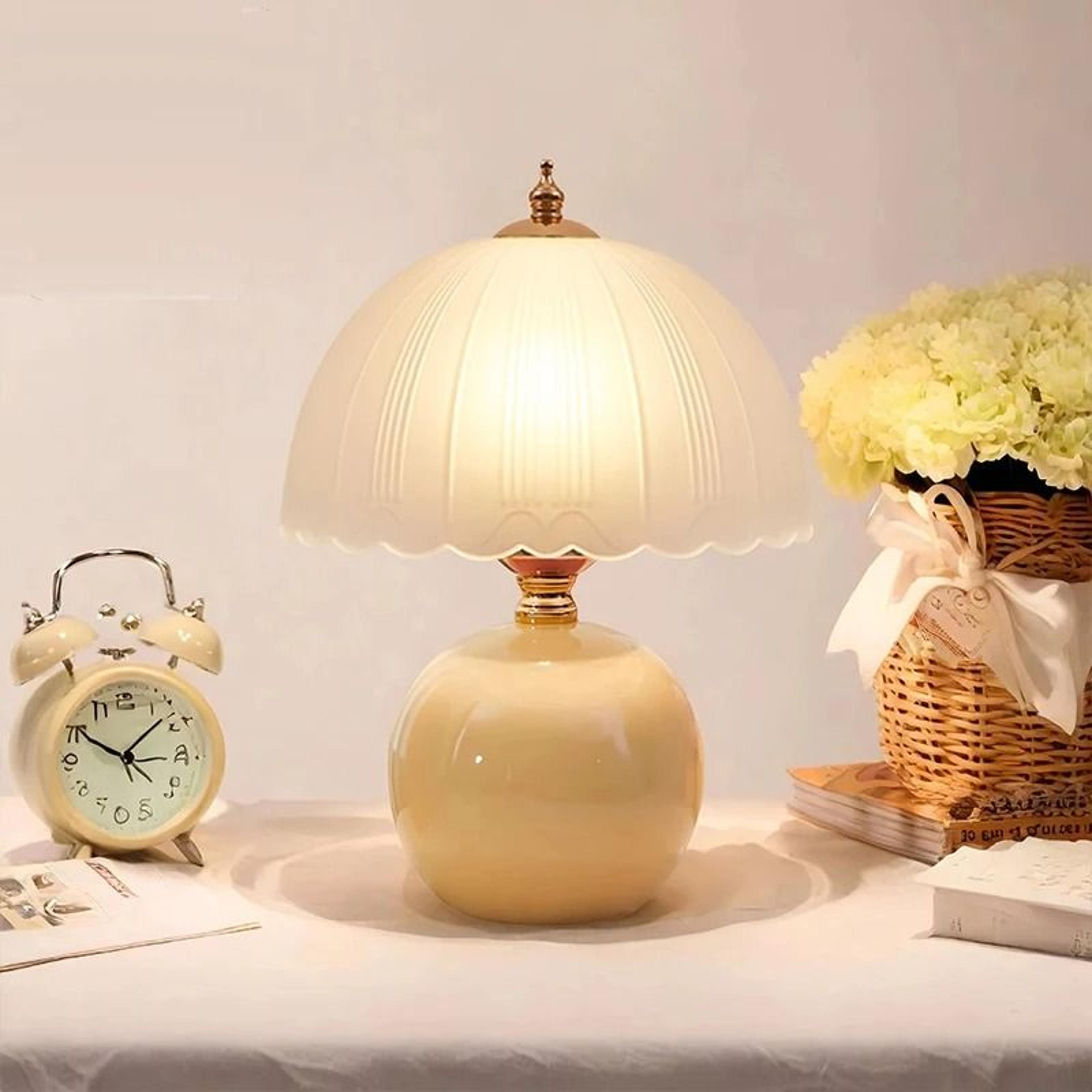 Modern Ceramic Table Lamp With Glass Shade 4