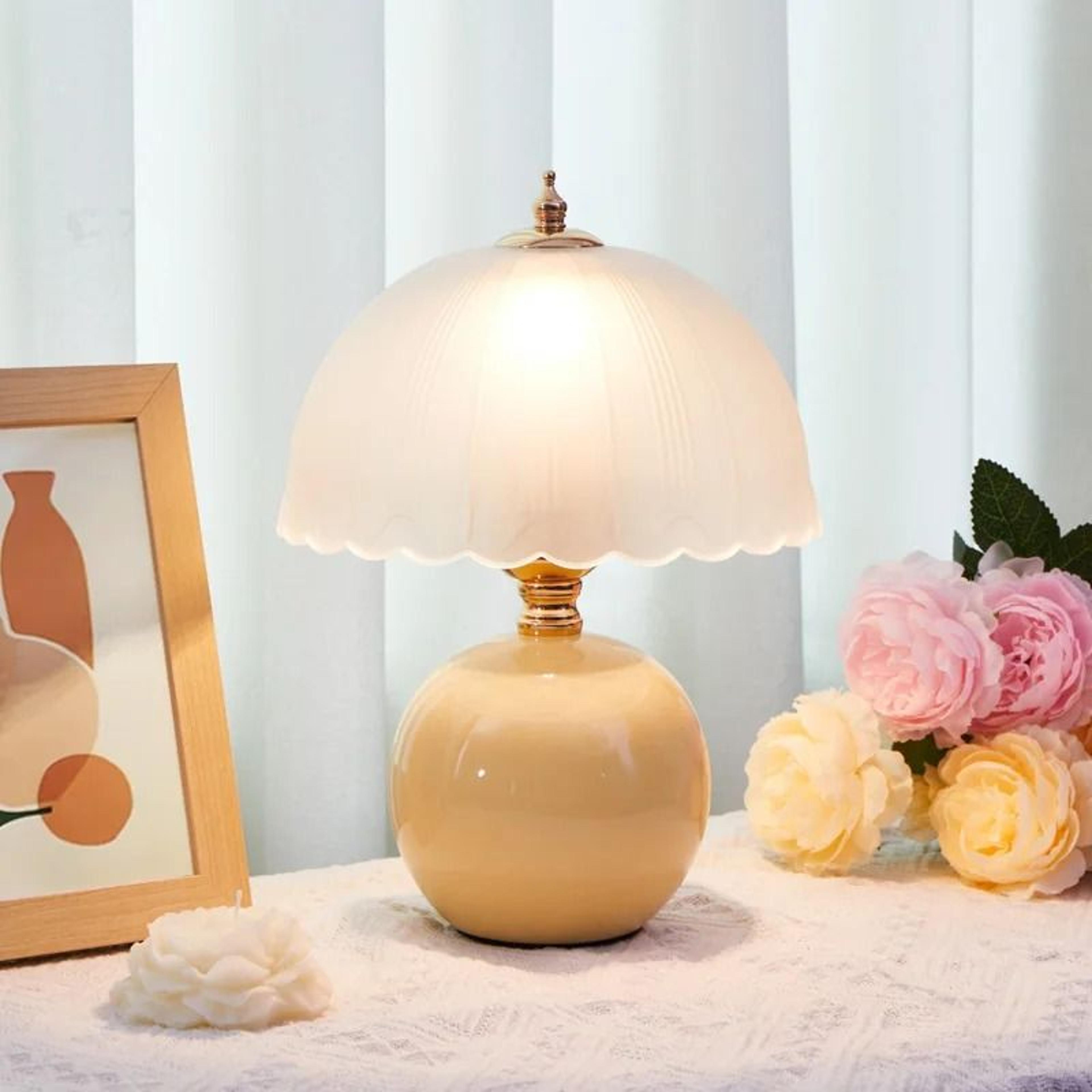 Modern Ceramic Table Lamp With Glass Shade 5