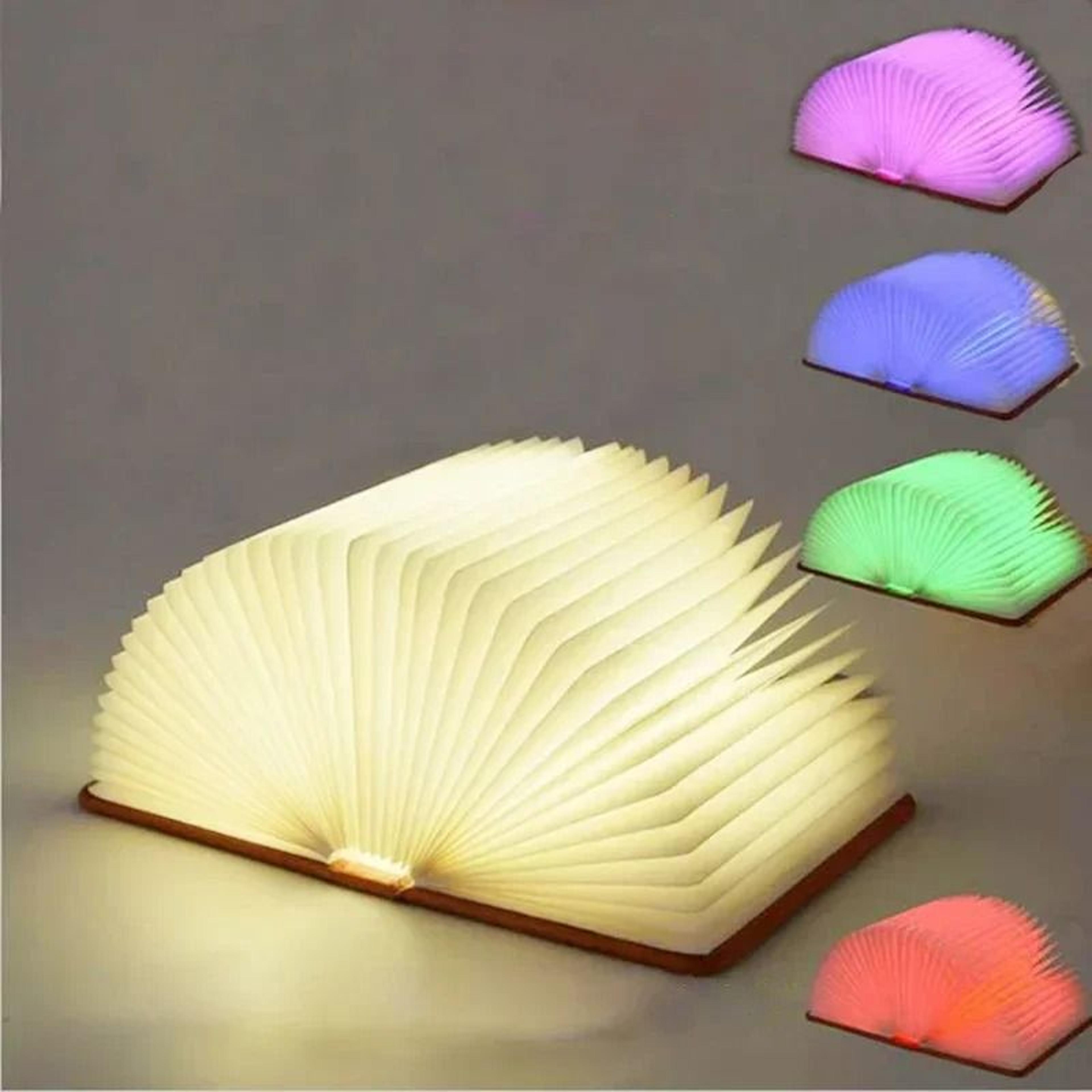 3D Folding Creative Wooden Book LED Night Light 1