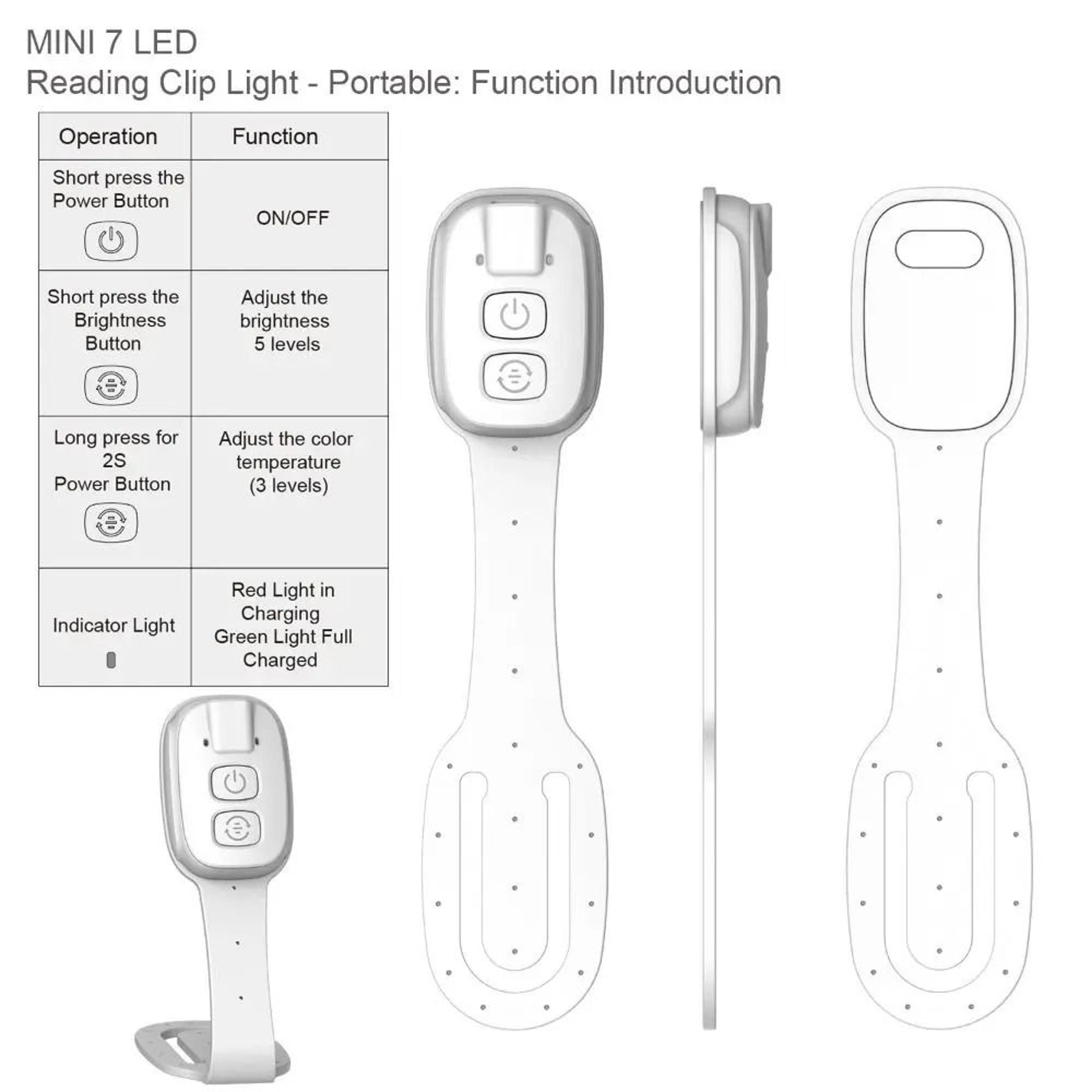 2in1 ClipOn Bookmark LED Reading Light 5