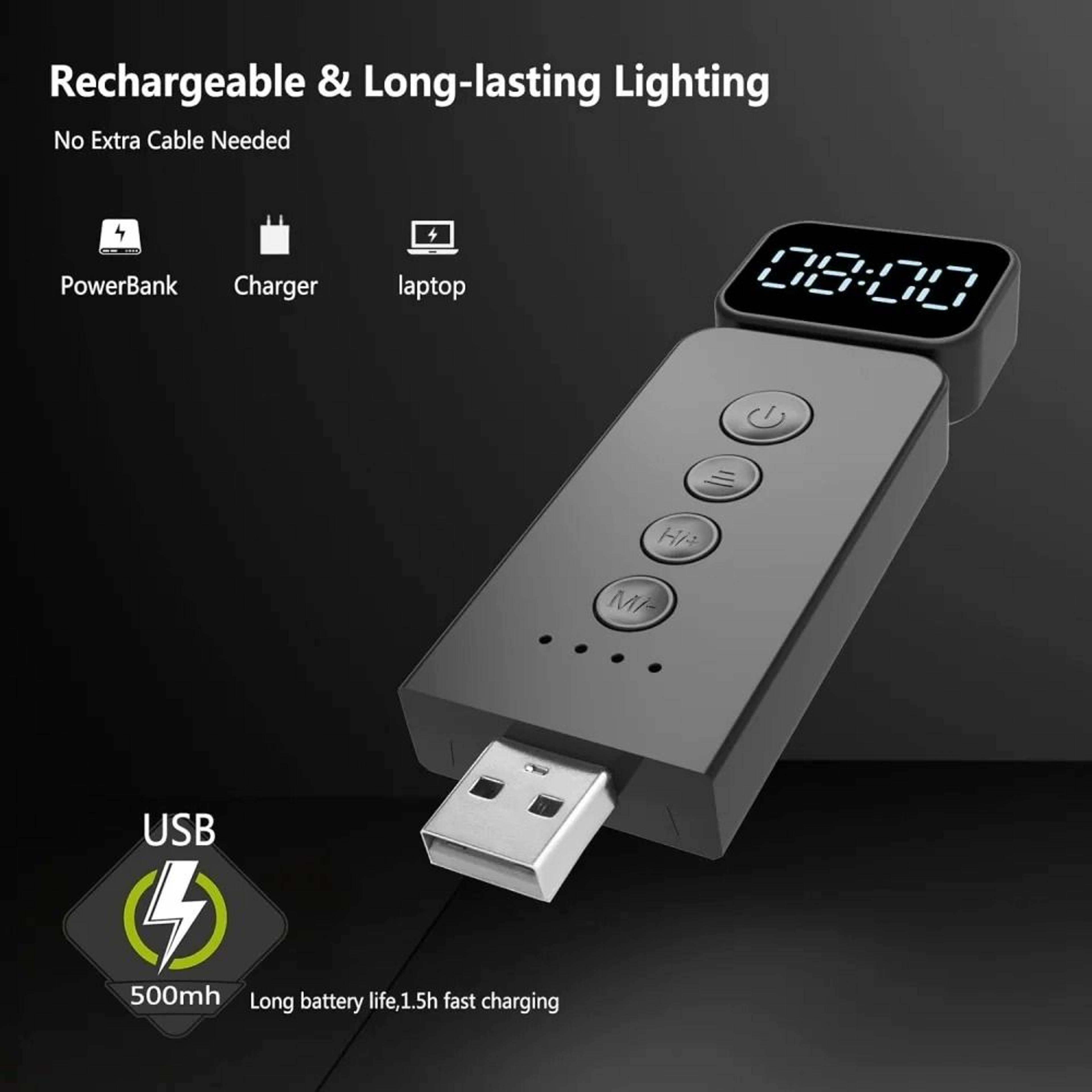 Metal Rechargeable LED Book Light With AutoTimer 4