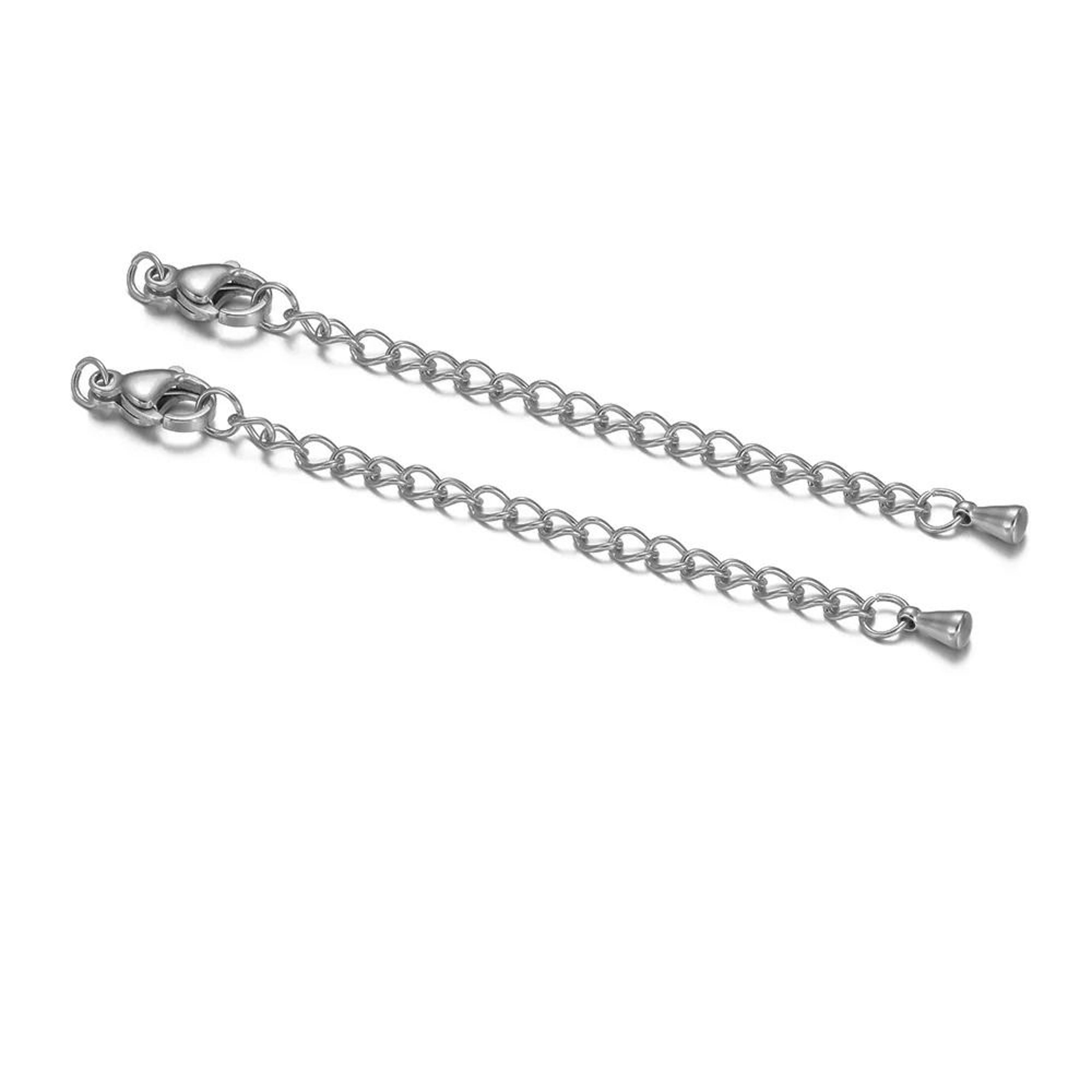 10Piece Stainless Steel Lobster Clasps With 2 In Extension Chains 15