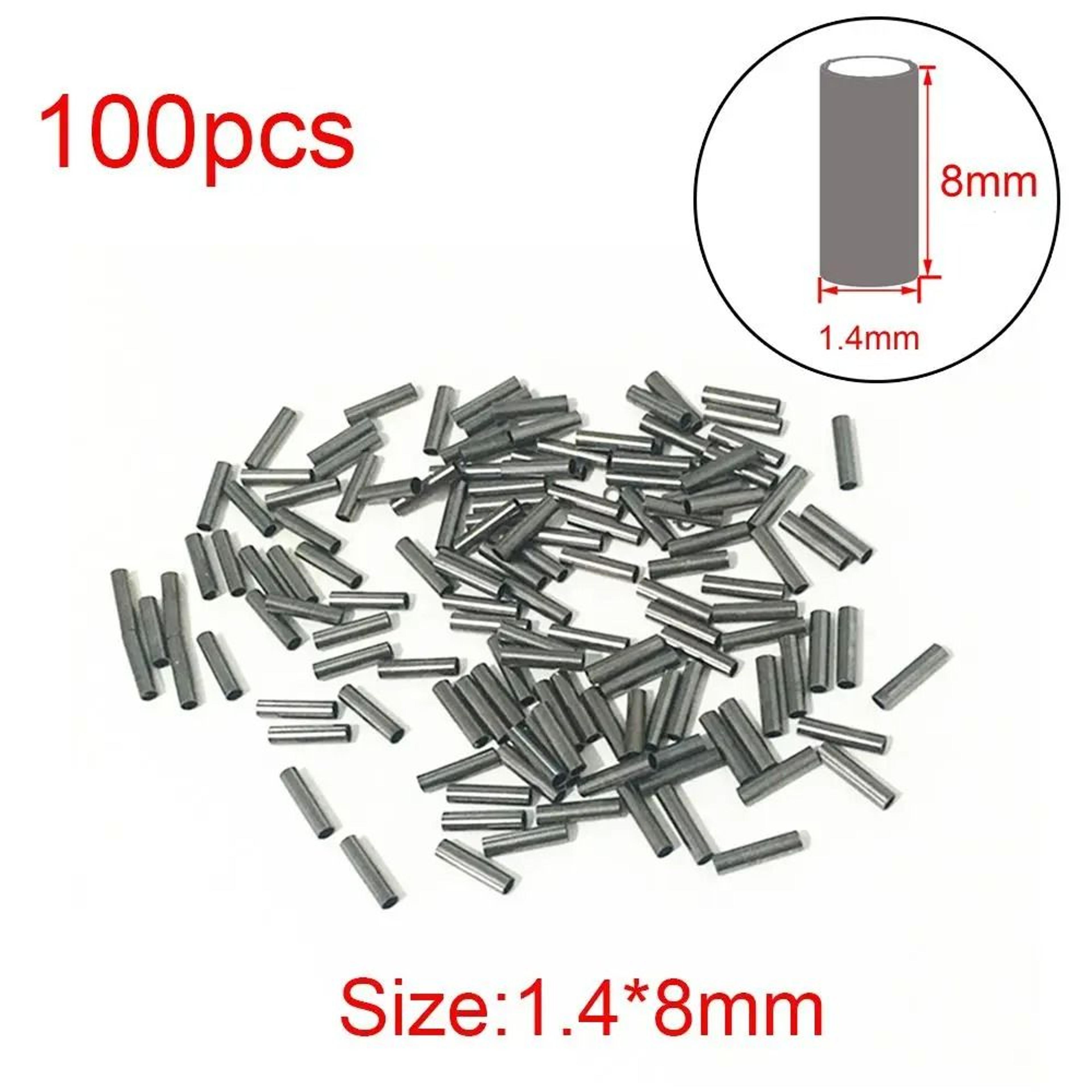 100Piece Fishing Line Copper  Aluminum Crimp Sleeves 9