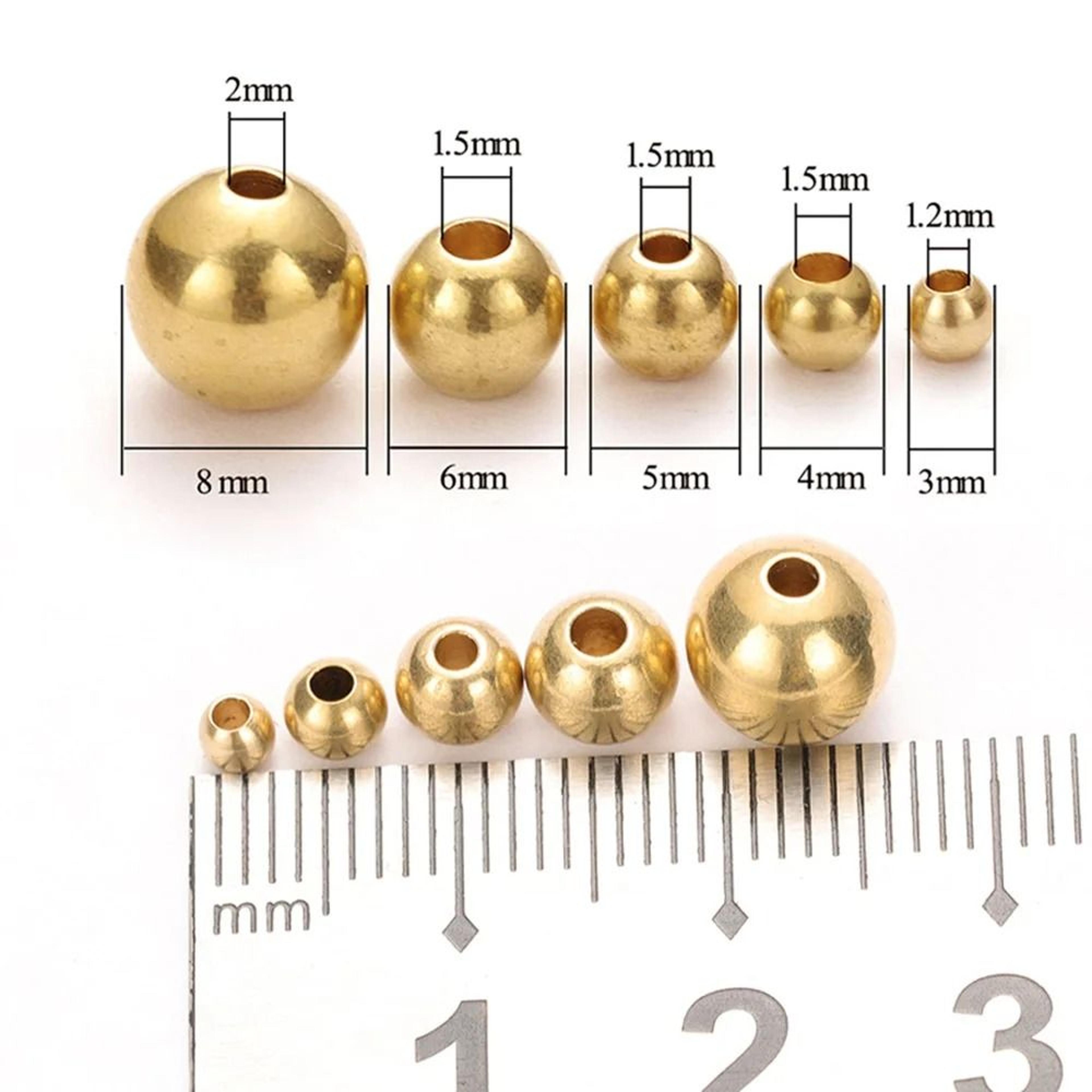 50Piece Raw Brass Round Ball Loose Spacer Beads 1
