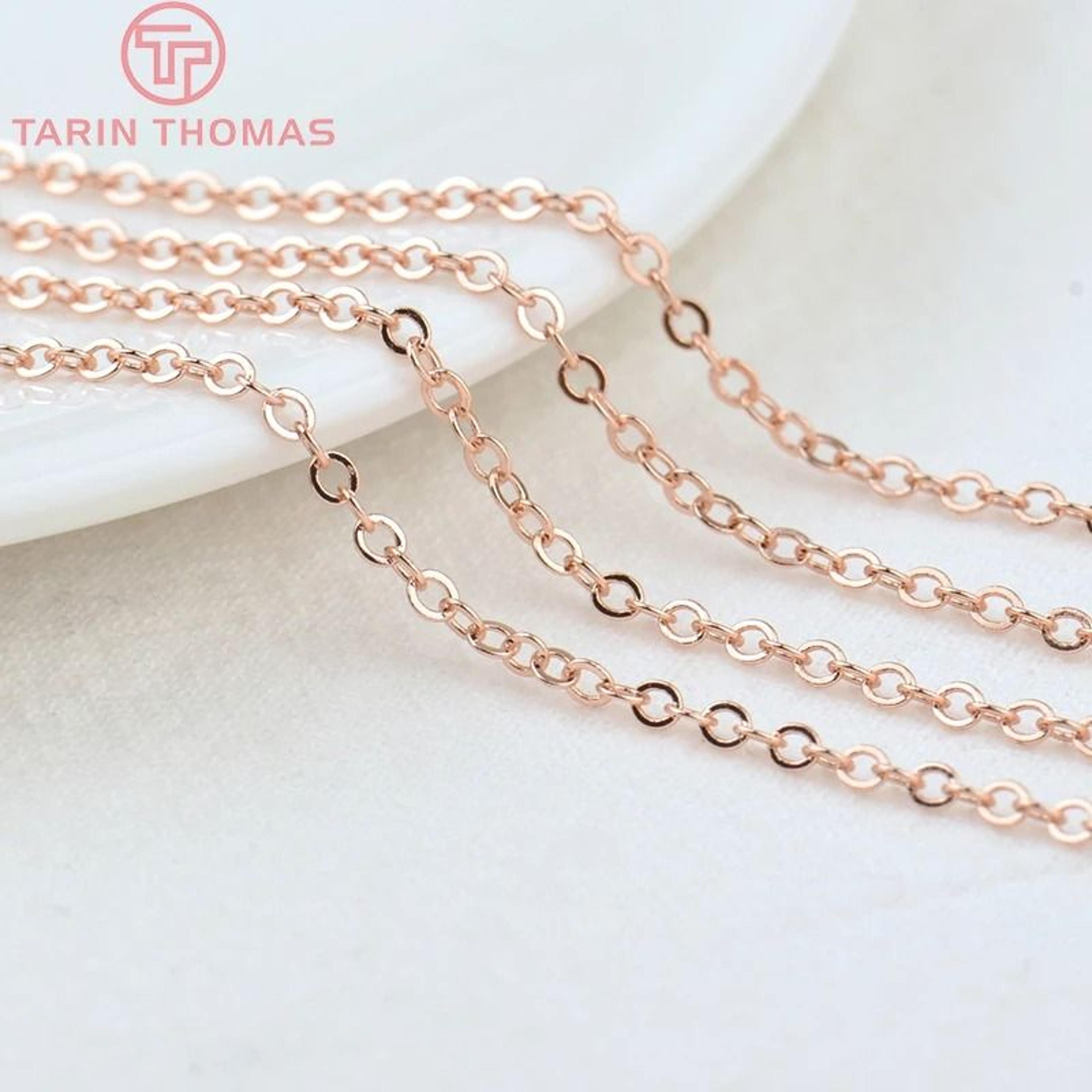 24K Gold Plated Brass Flat Oval Jewelry Chain 9