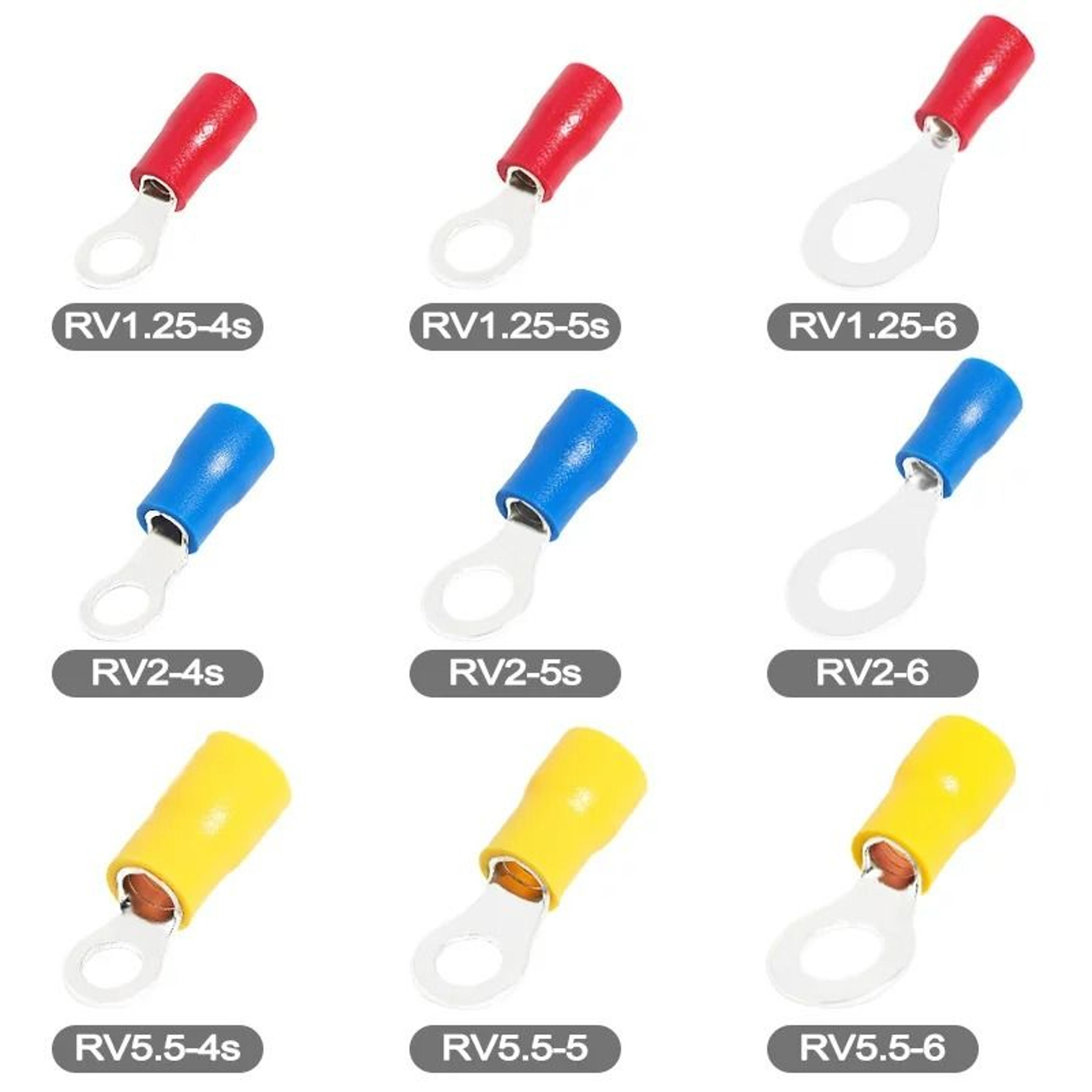 Insulated Ring Crimp Wire Terminals 50 Pcs 5