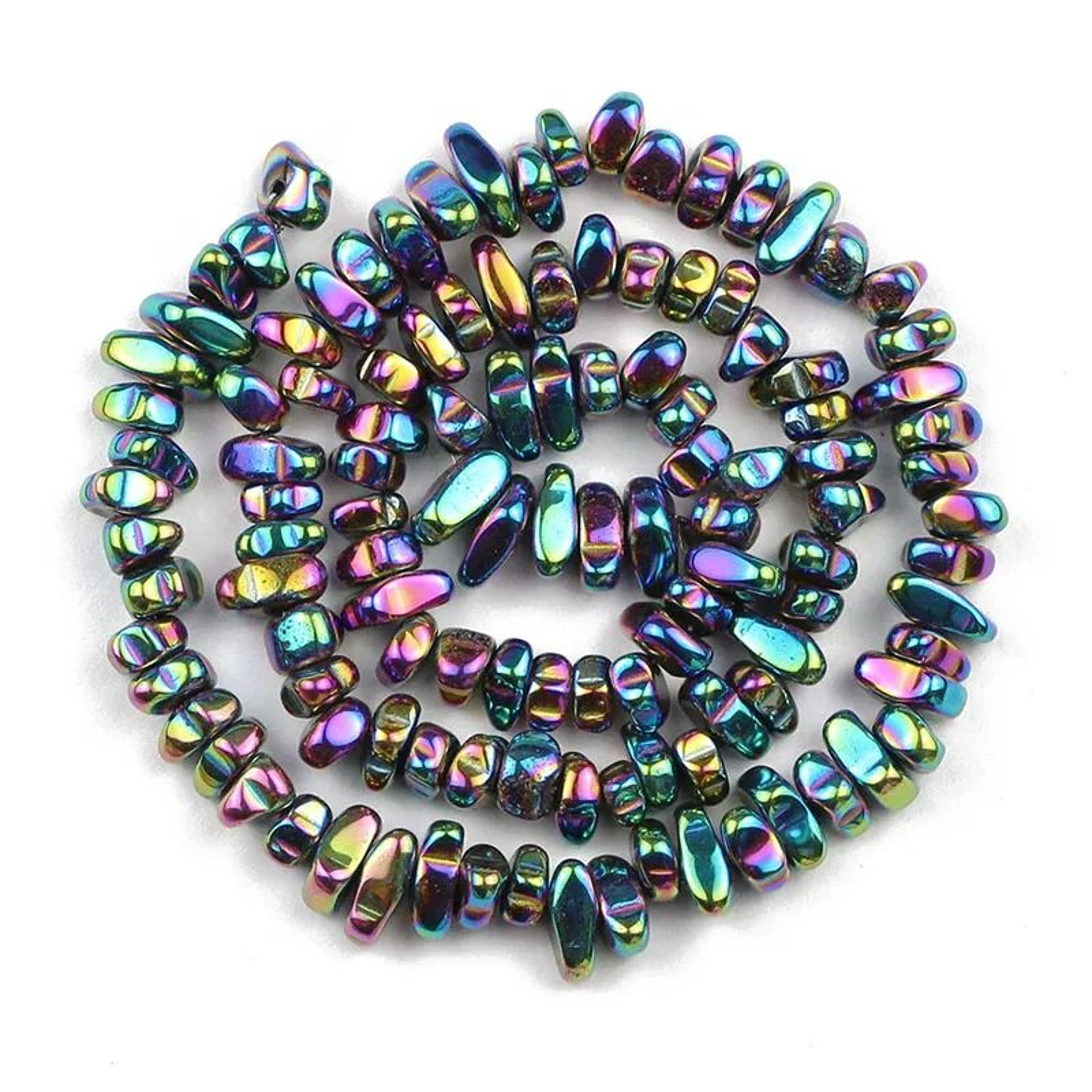 Natural Irregular Hematite Chip Beads Strand 15 In 10