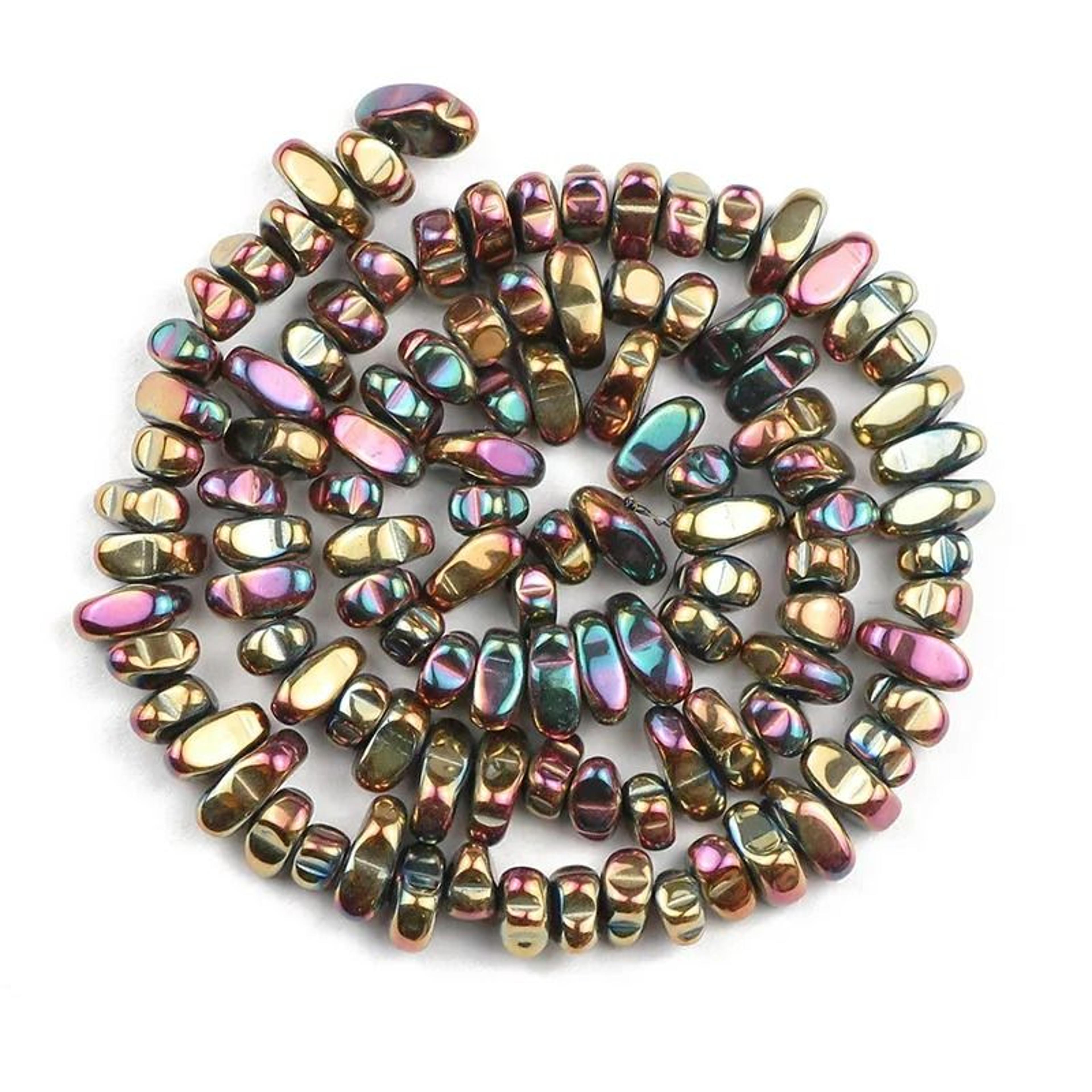 Natural Irregular Hematite Chip Beads Strand 15 In 17