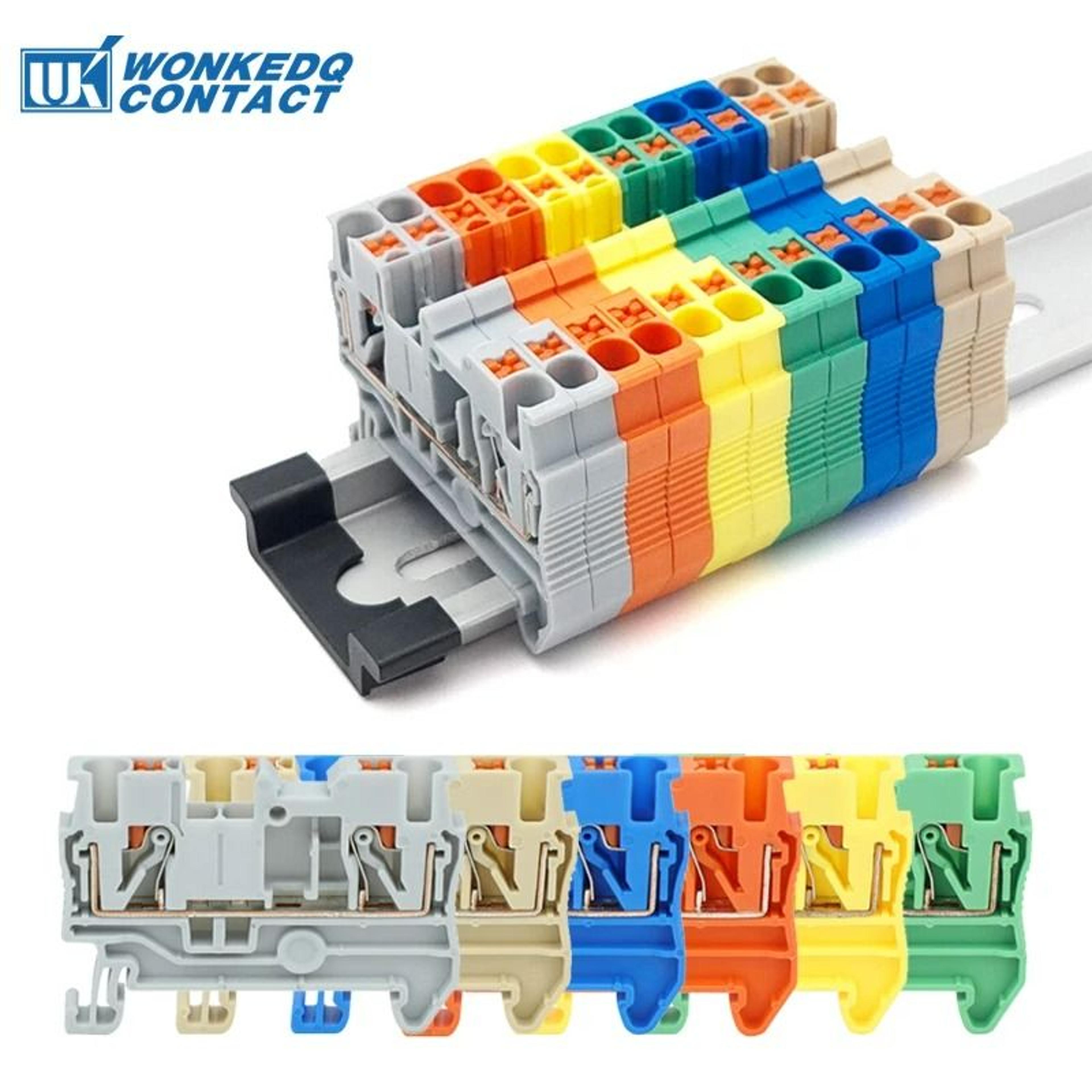 push-in din rail terminal blocks (10 pcs)