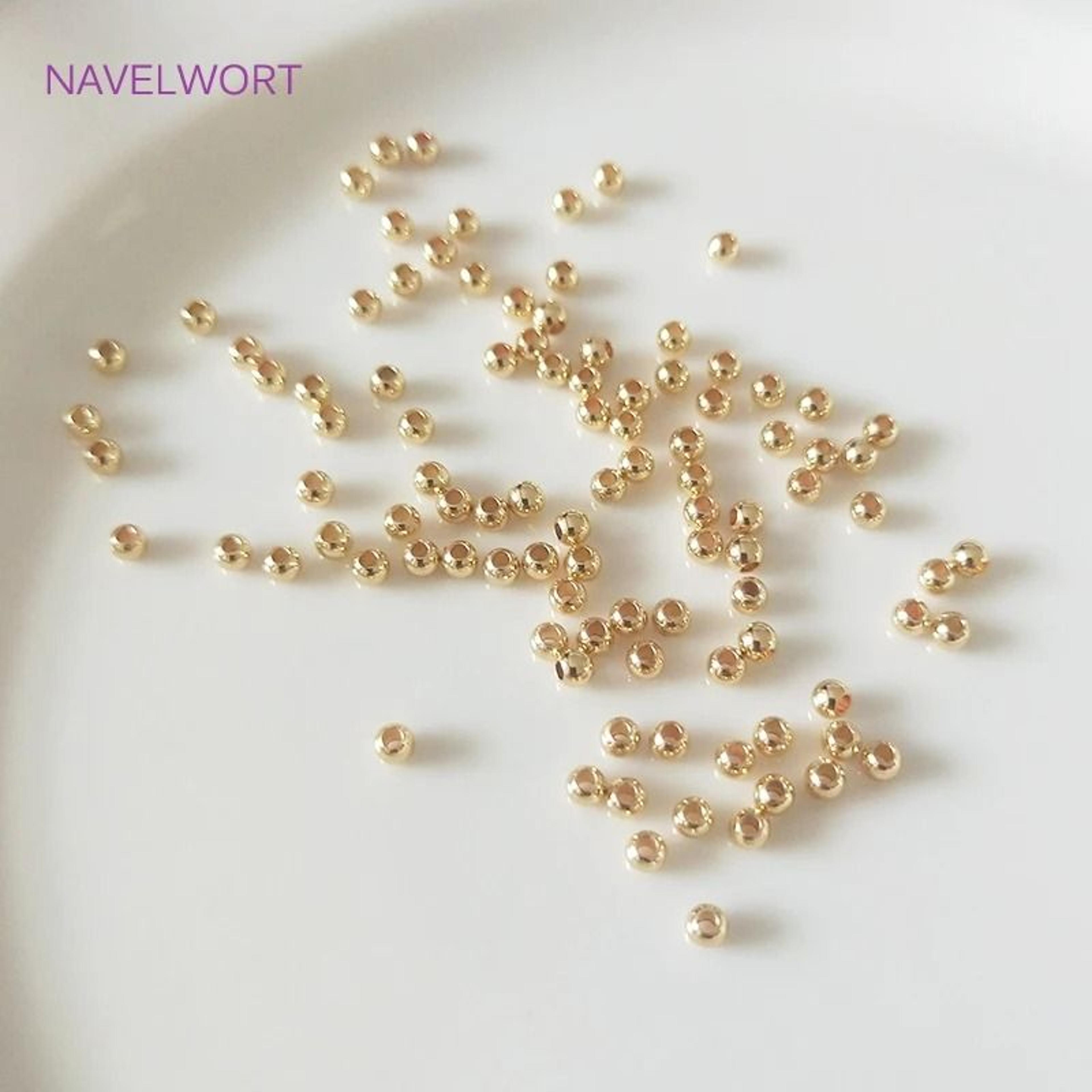 14k / 18k real gold plated round spacer beads (100 pcs)