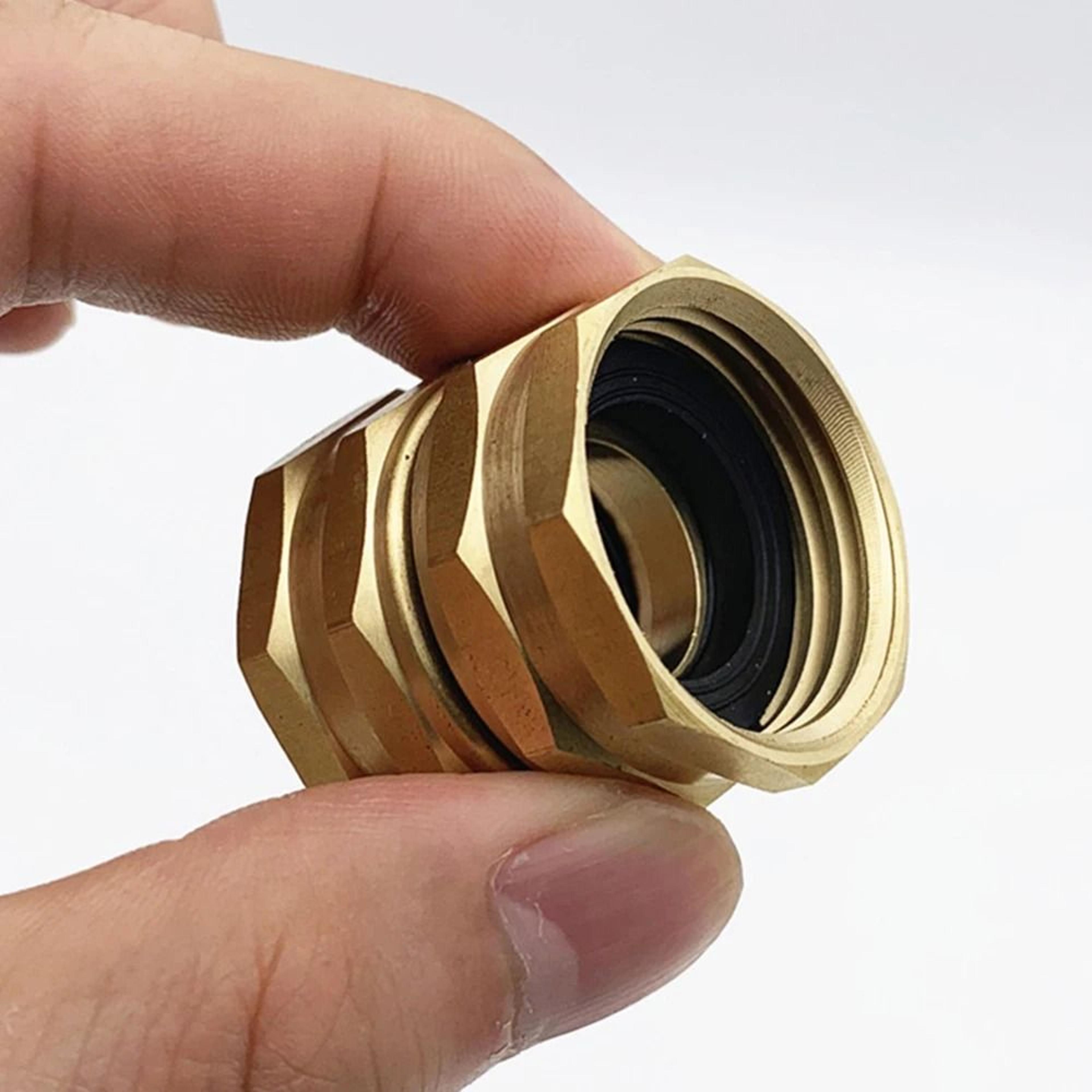 34 GHT Brass Double Female Thread Garden Hose Adapter 4