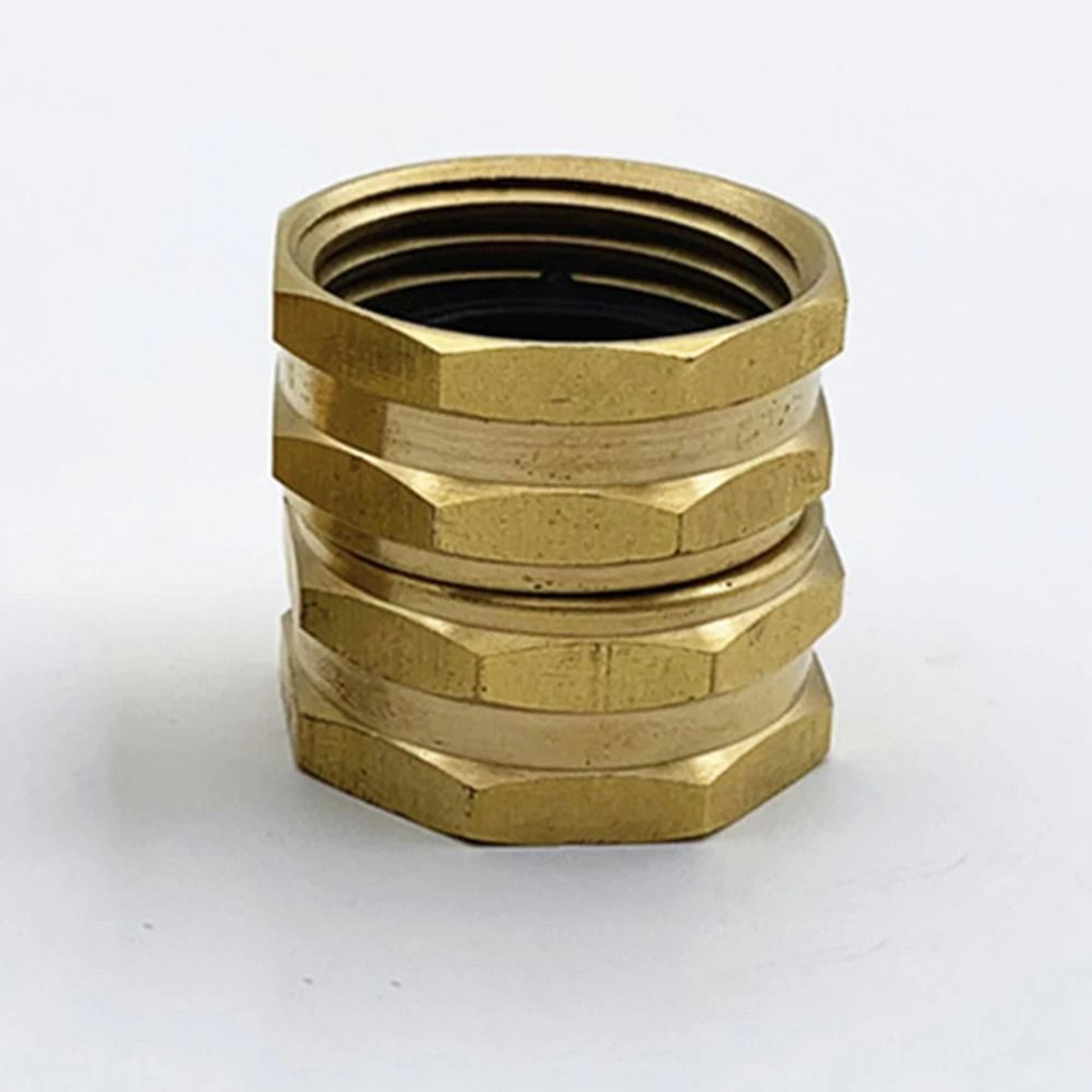 34 GHT Brass Double Female Thread Garden Hose Adapter 6