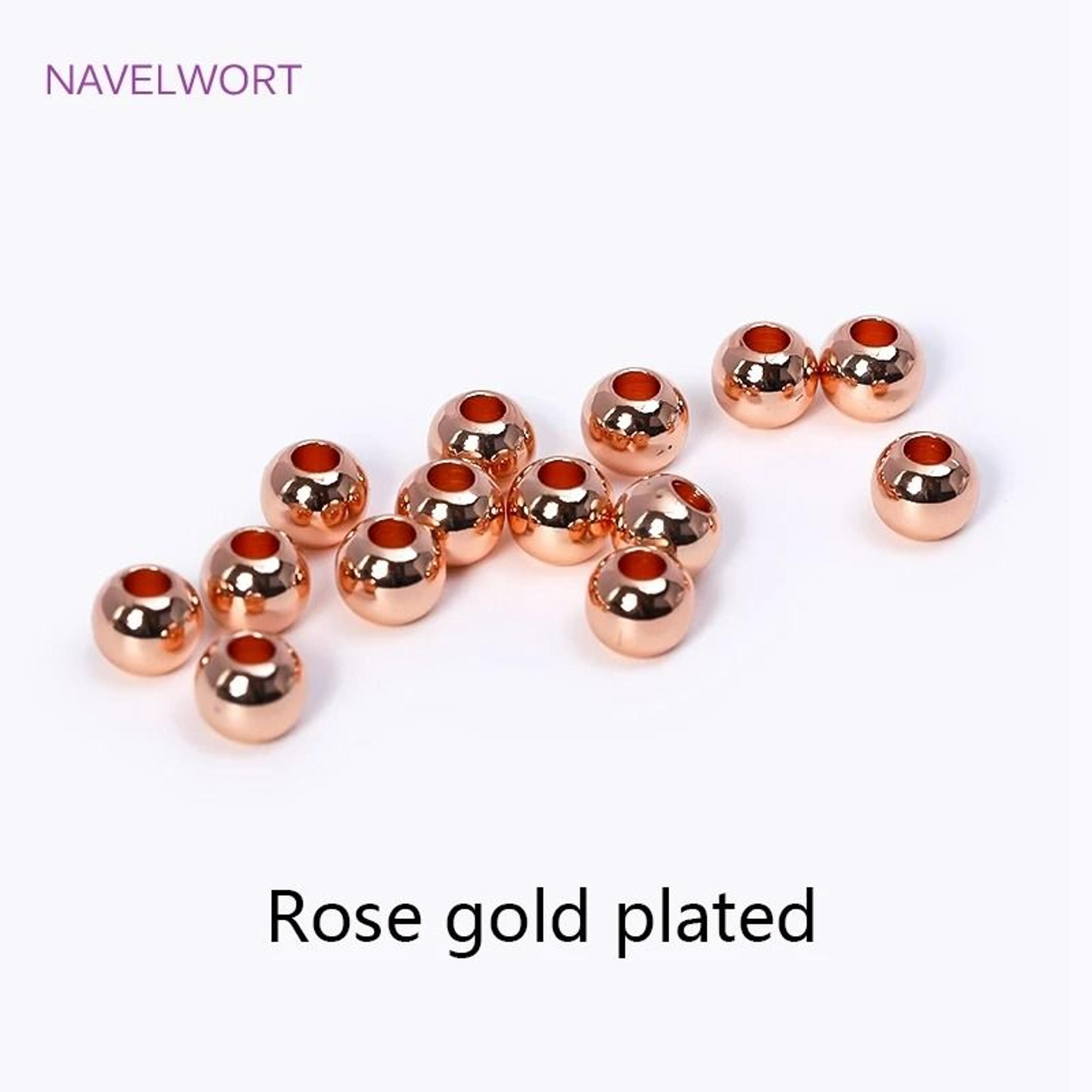 18K Gold Plated Brass Round Spacer Beads 10