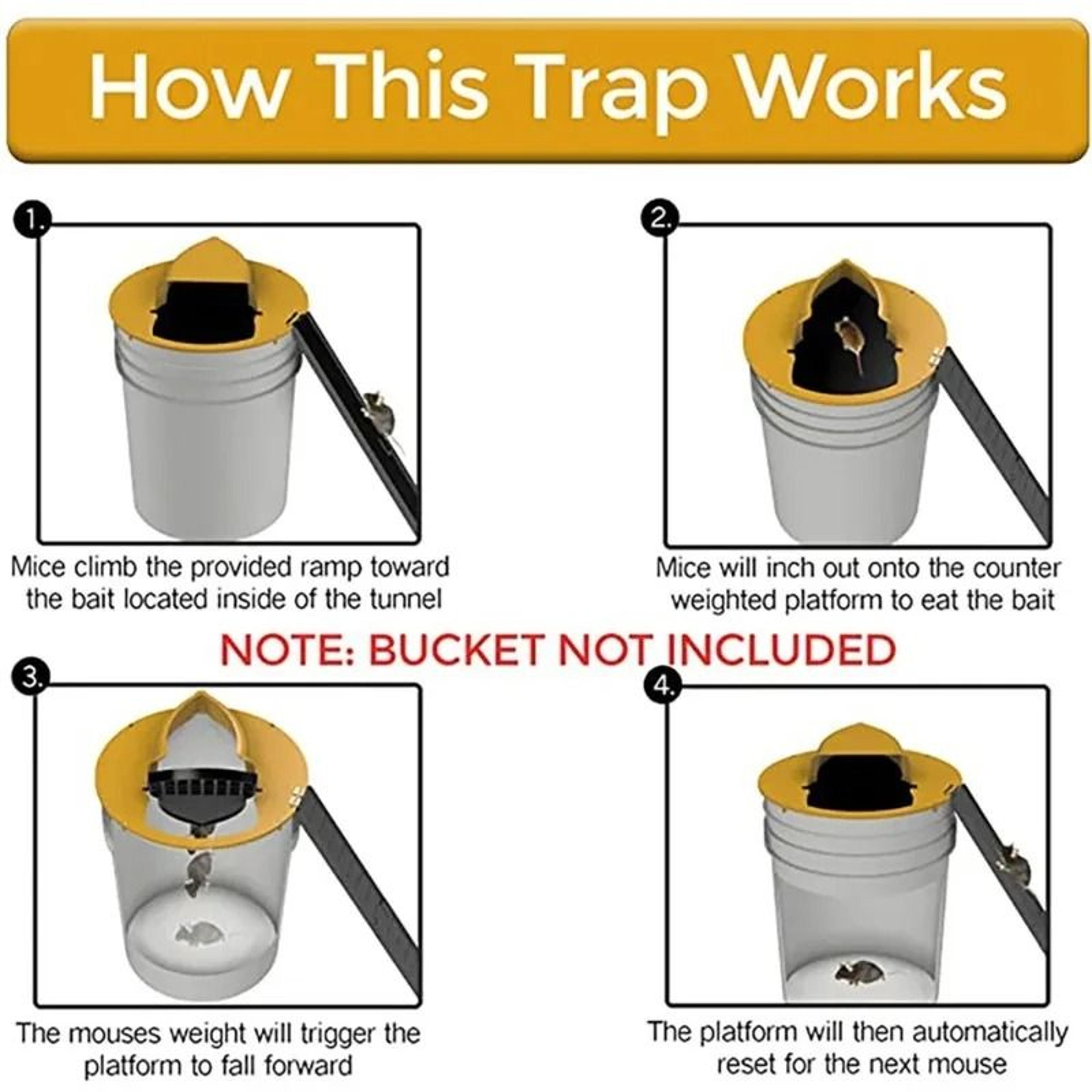 Automatic Reset FlipandSlide Bucket Lid Mousetrap 5