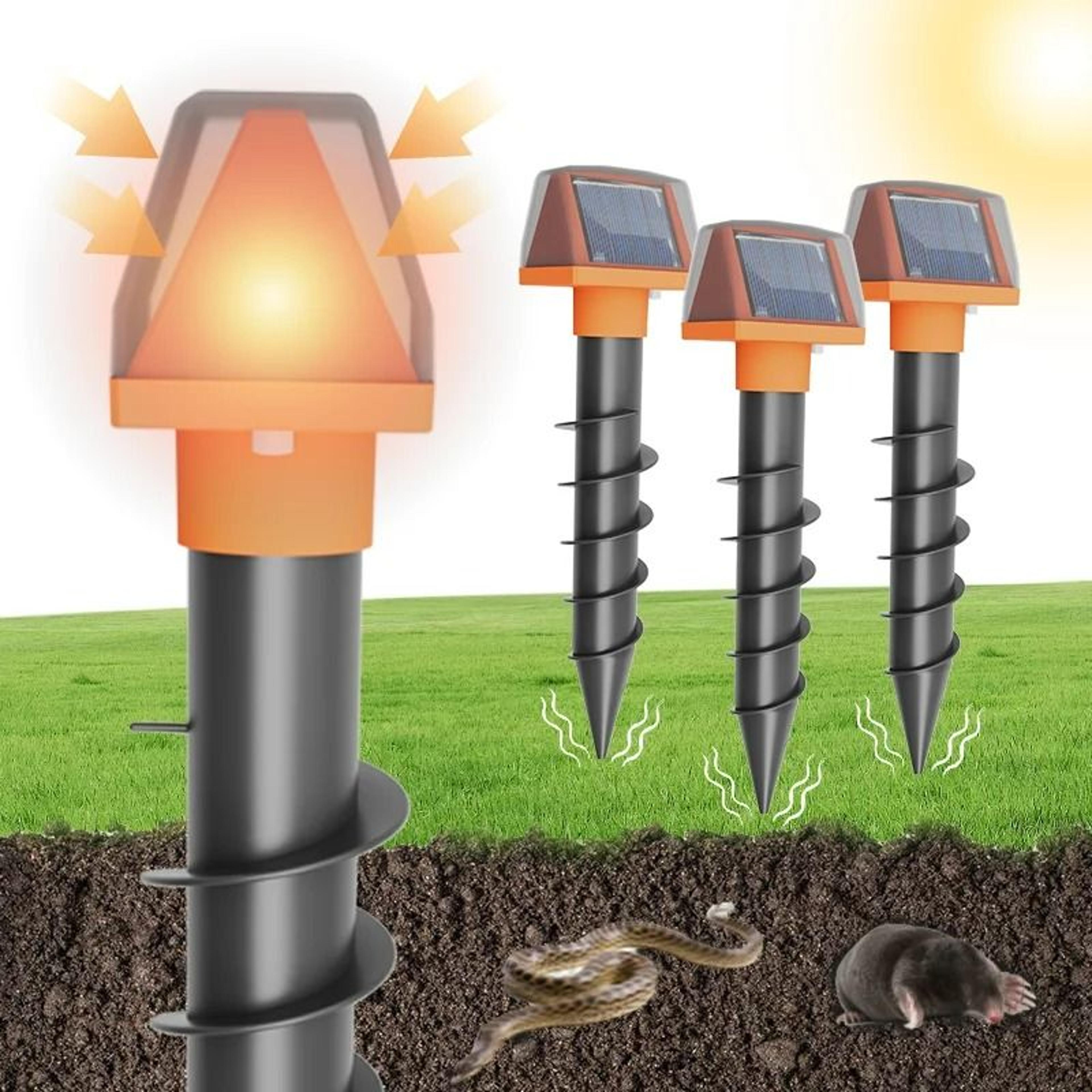Elite SolarPowered DoubleSided Spiral Rodent  Animal Repeller 0